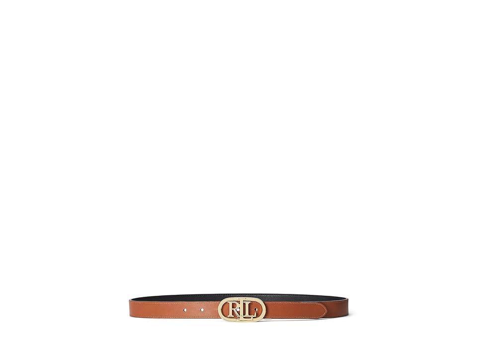 Lauren Ralph Lauren Natural Smooth/Natural Smooth Oval Reversible 25 Belt Skinny Tan) Women's Belts Product Image