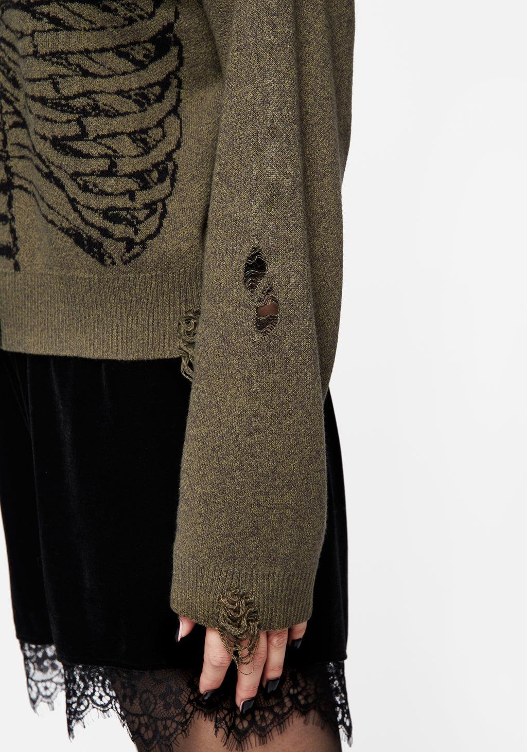 Vertebrae Graphic Knit Crop Cardigan Product Image