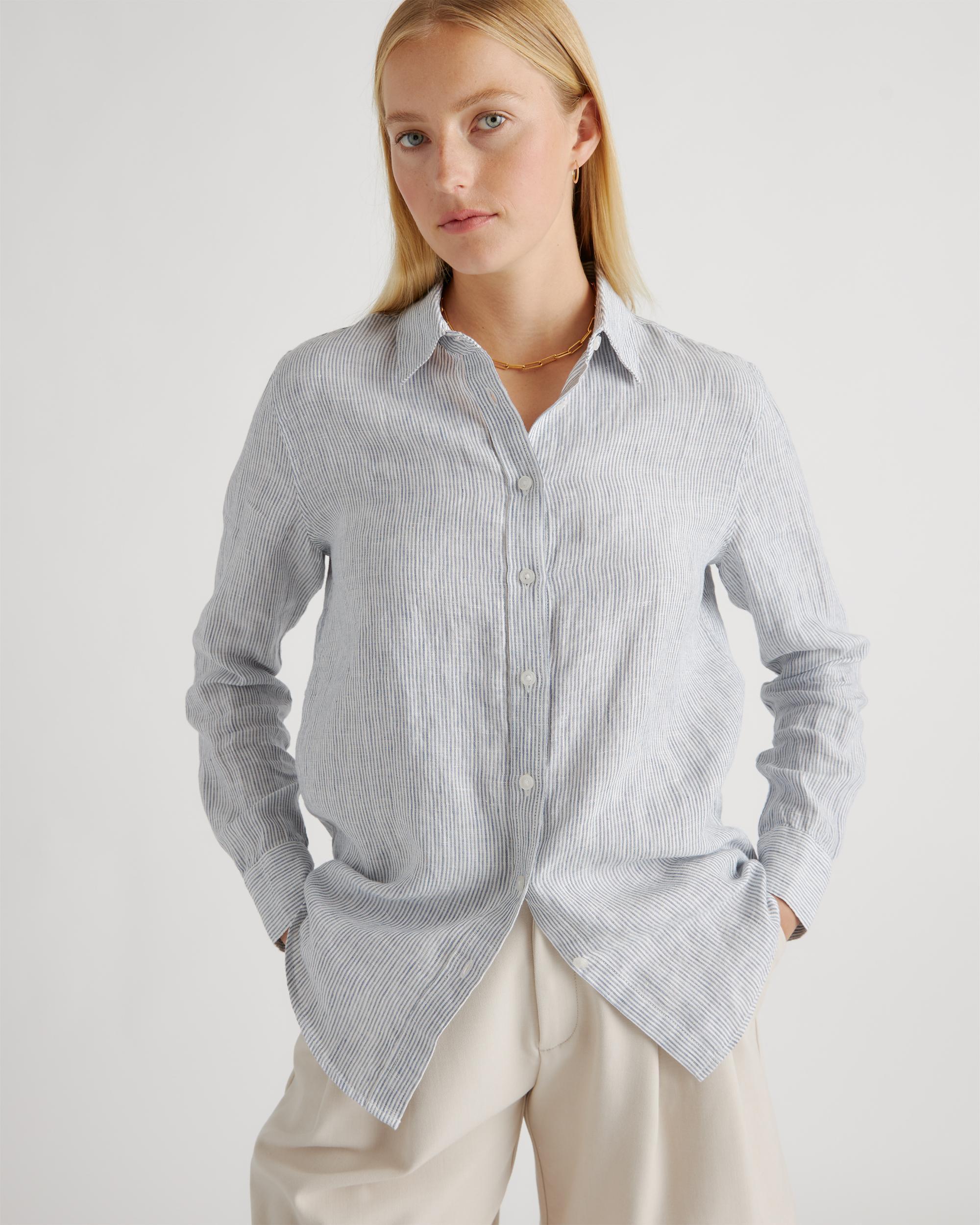 Quince | Women's 100% European Linen Long Sleeve Shirt Size XS Product Image