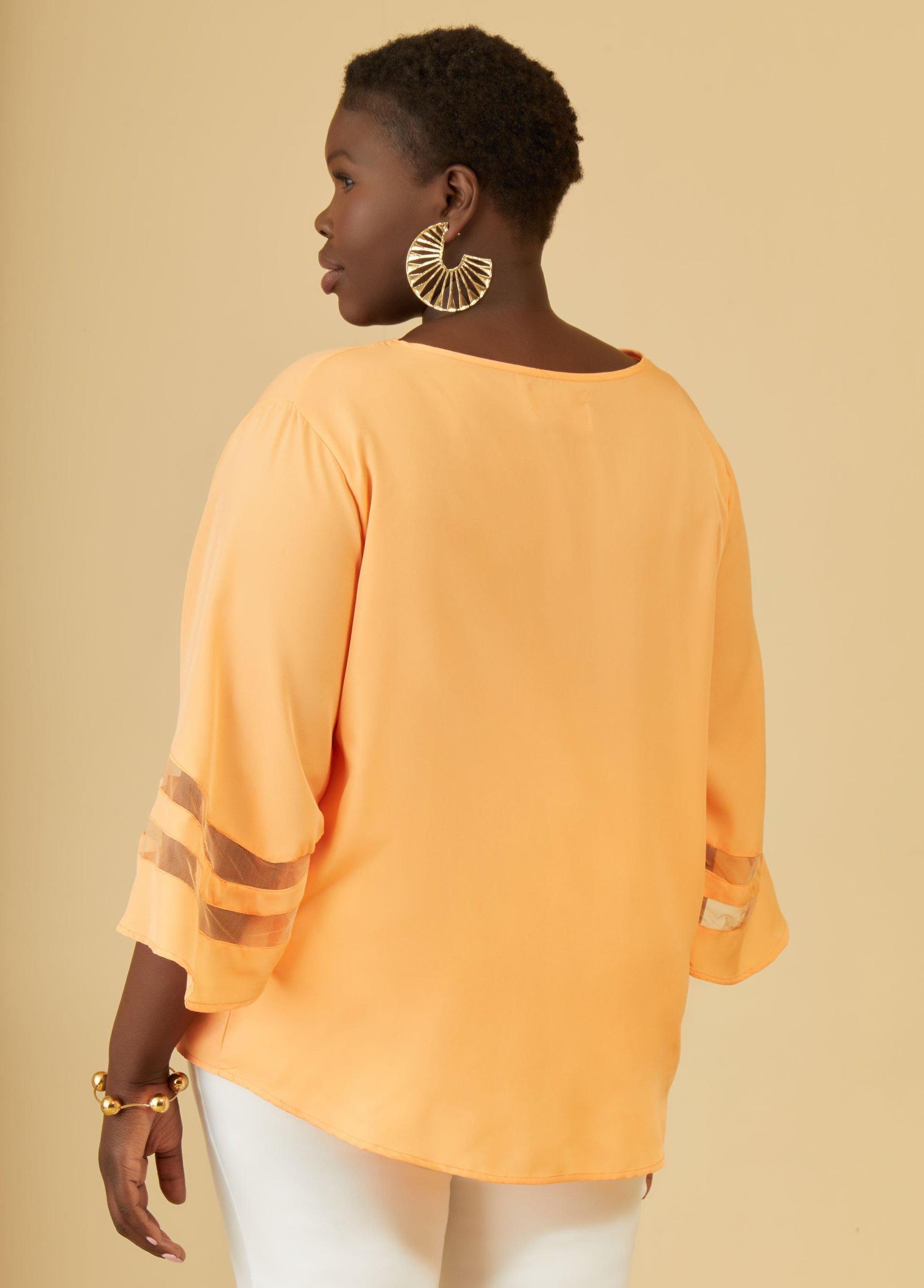Mesh Paneled Blouse Female Product Image