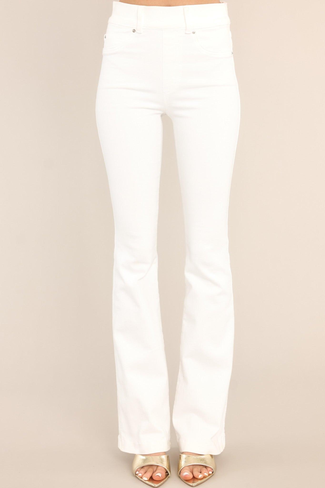 Stretch Pull On White Flare Jeans Female Product Image
