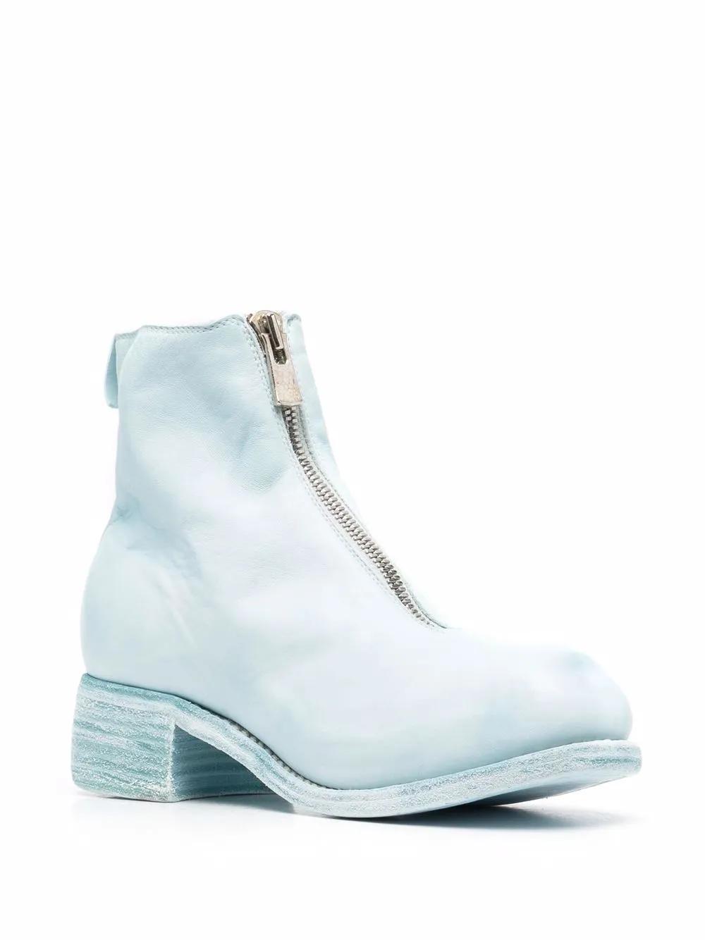 GUIDI Lined Front Zip Ankle Boot In T Light Blue Product Image