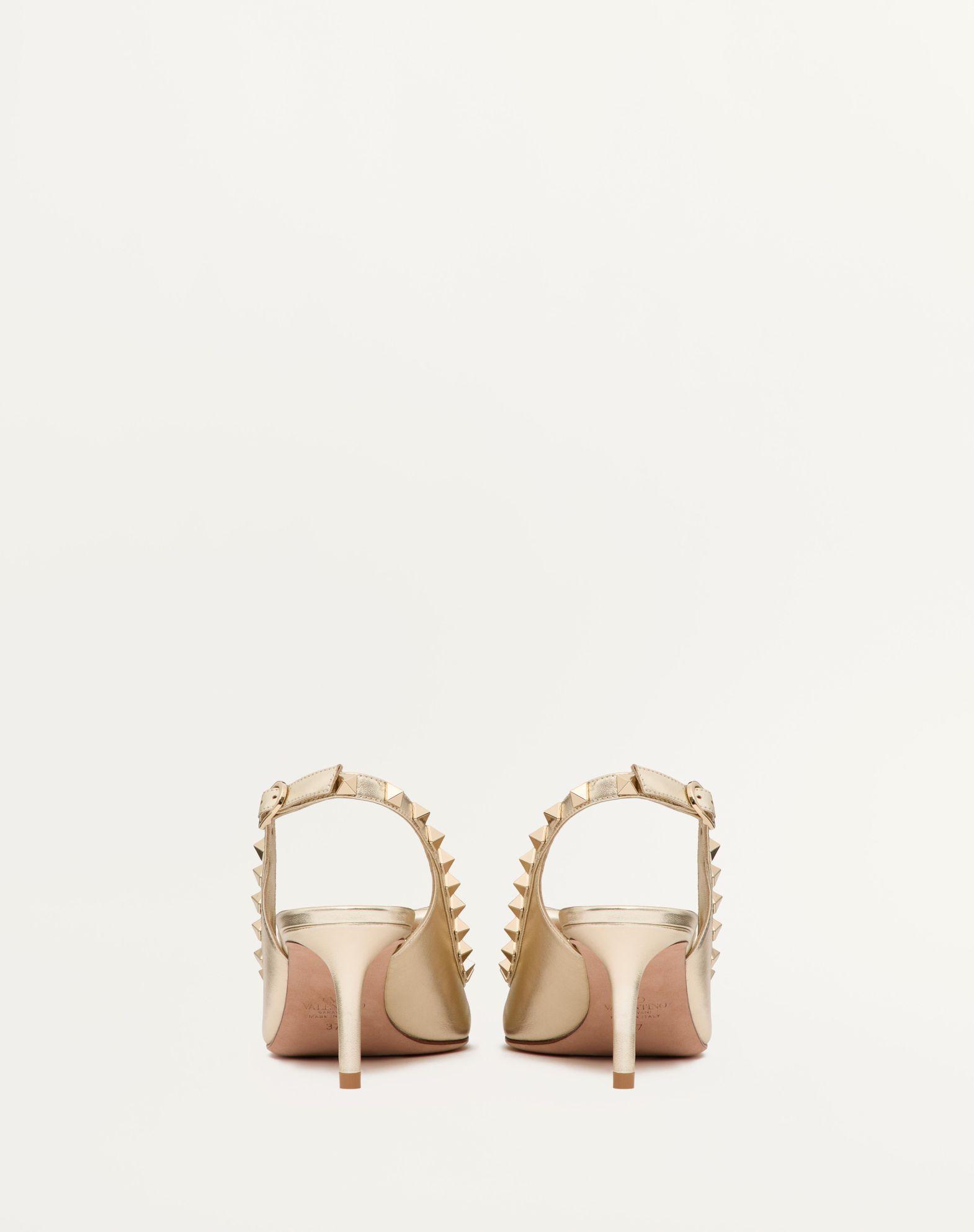Rockstud Bow Slingback Pumps In Laminated Nappa Leather And 60Mm Tone Studs Product Image