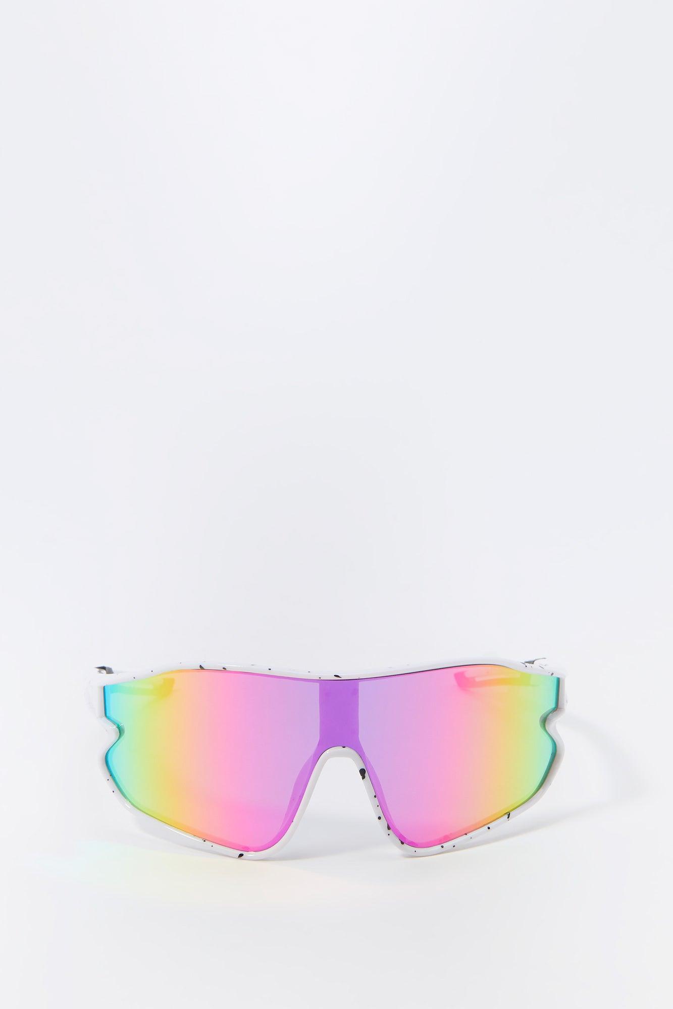 Paint Splatter Sport Shield Sunglasses Female Product Image
