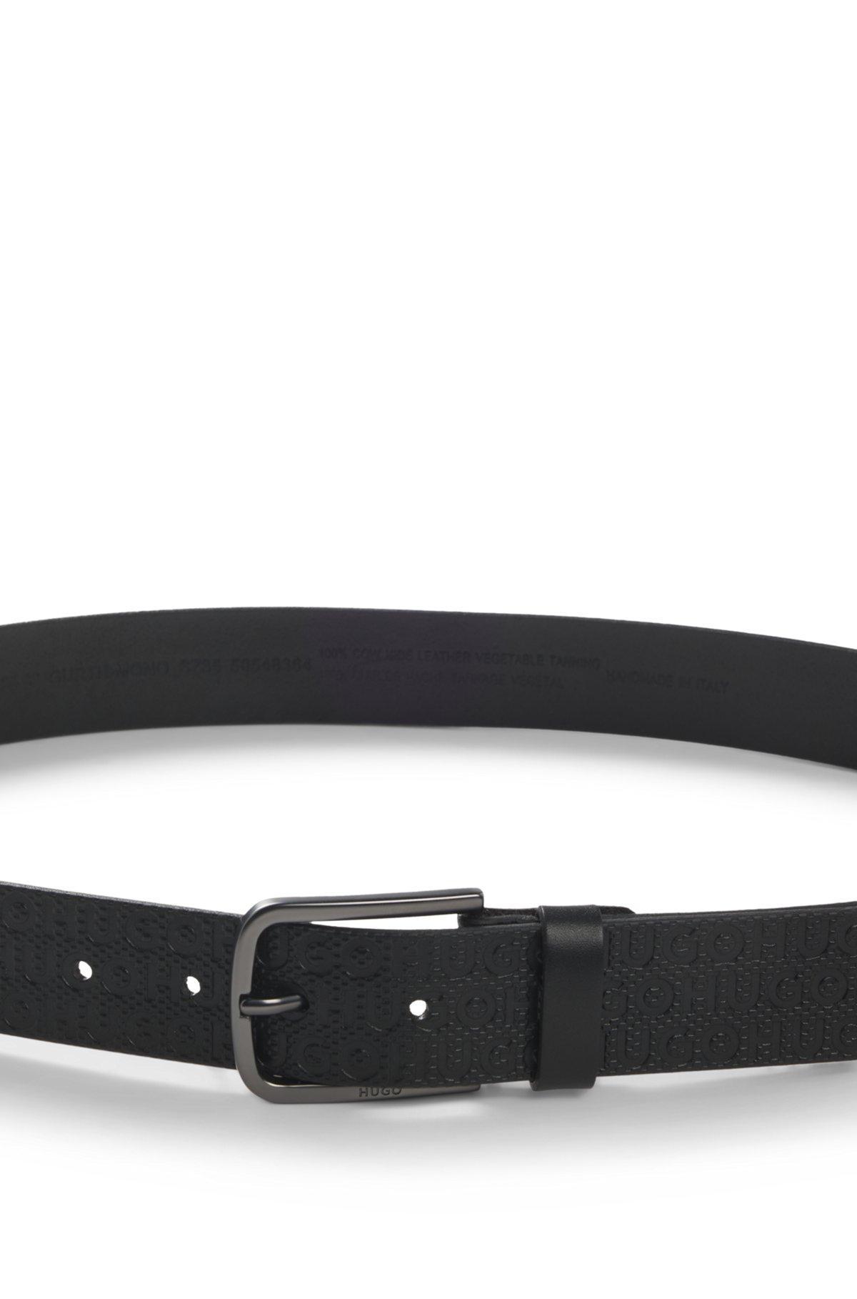 HUGO - Leather patch with embossed logo - Black Product Image