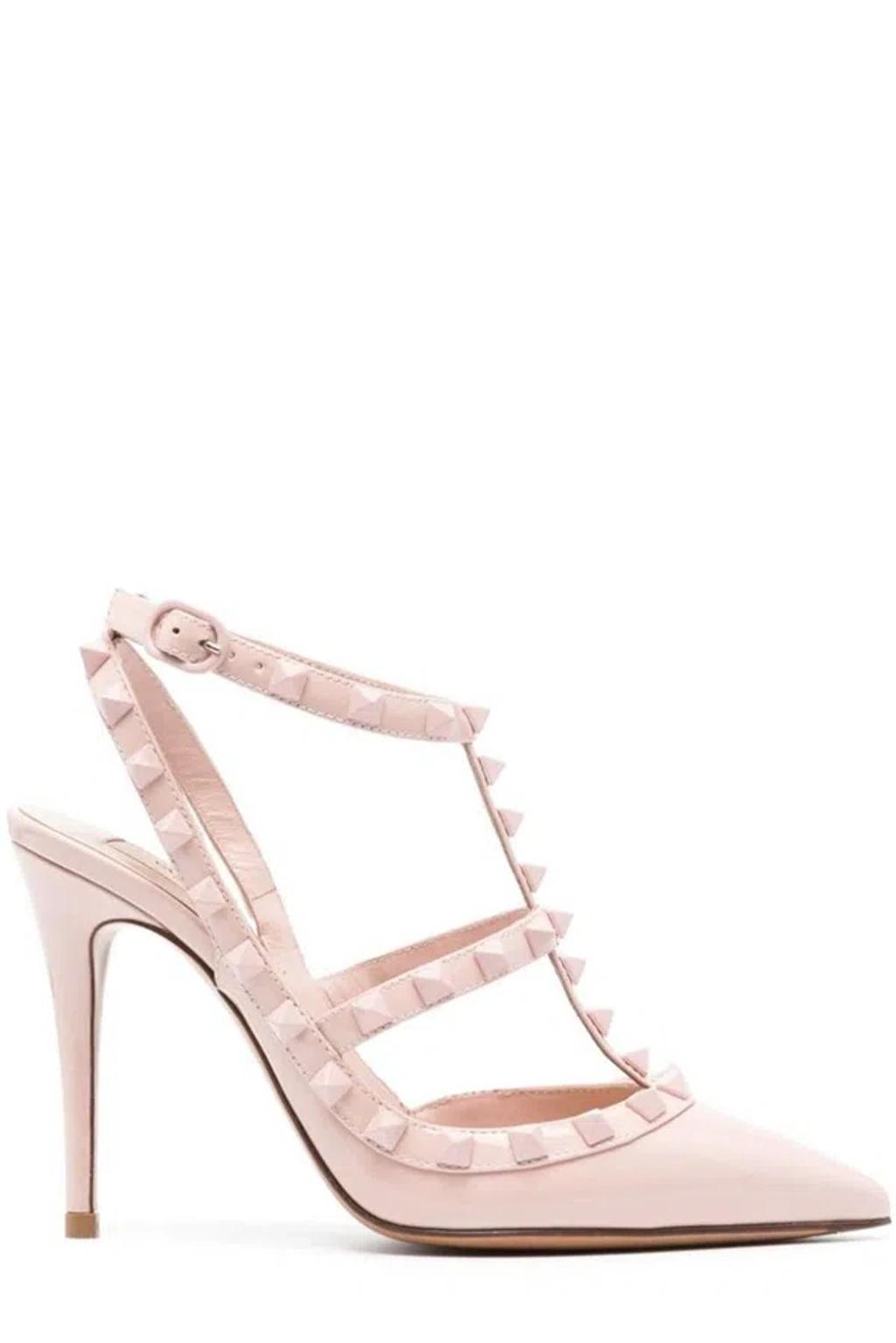 VALENTINO GARAVANI Rockstud Pointed In Pink Product Image