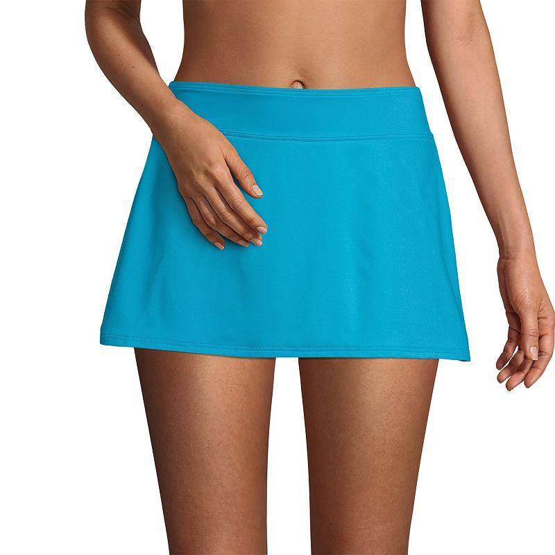 Women's Lands' End UPF 50 Mini Swim Skirt, Size: 4, Island Green Product Image