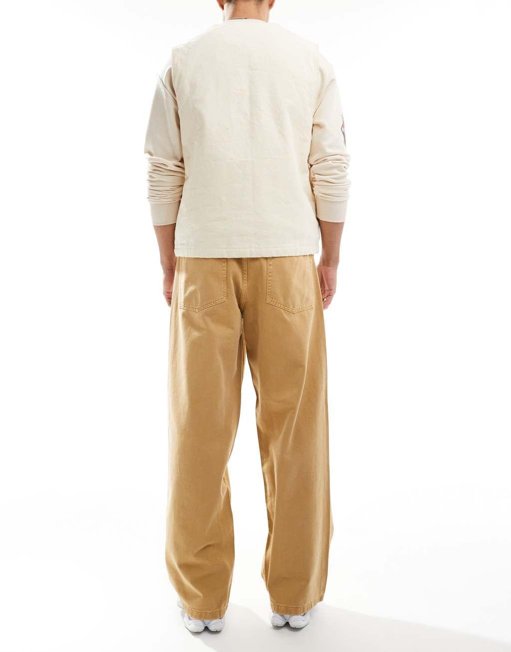 ASOS DESIGN super baggy jeans in beige Product Image