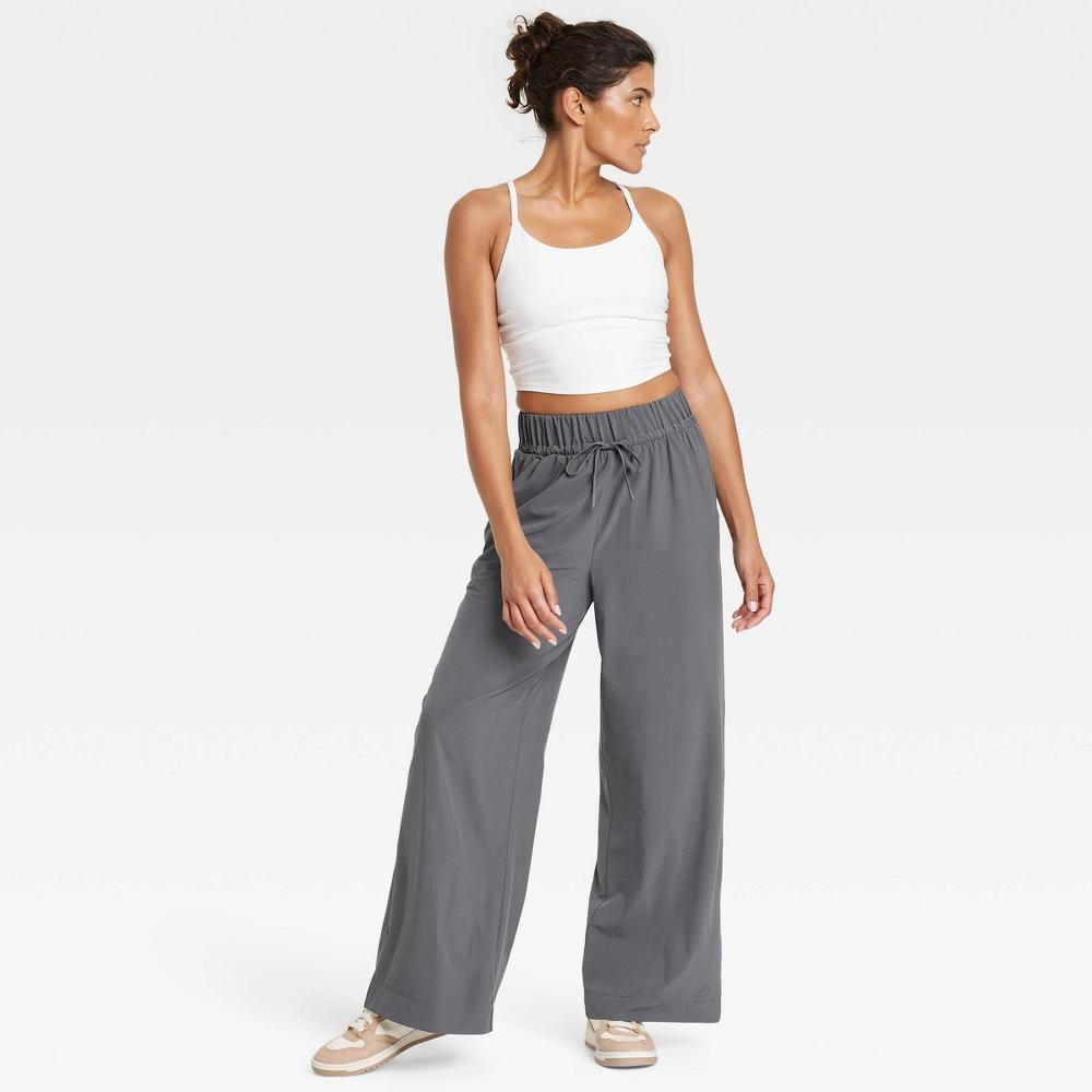 Women's Active Light High-Rise Wide Leg Pants - All In Motion™ Dark Gray XL Product Image