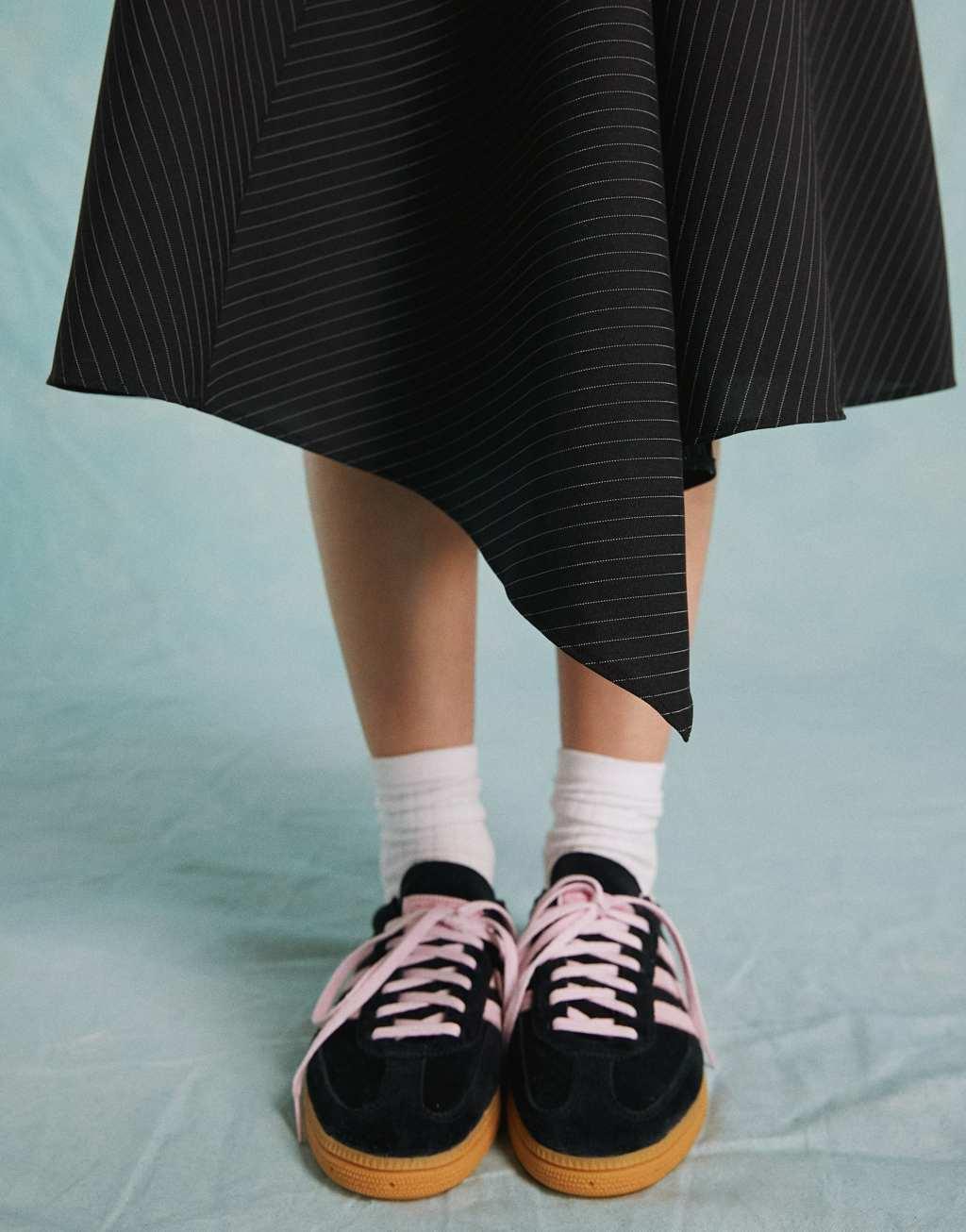 Miss Selfridge tailored asymmetric hem midi skirt Product Image