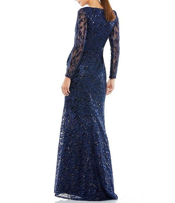 Mac Duggal V-Neck Sequined Faux Wrap Gown Product Image