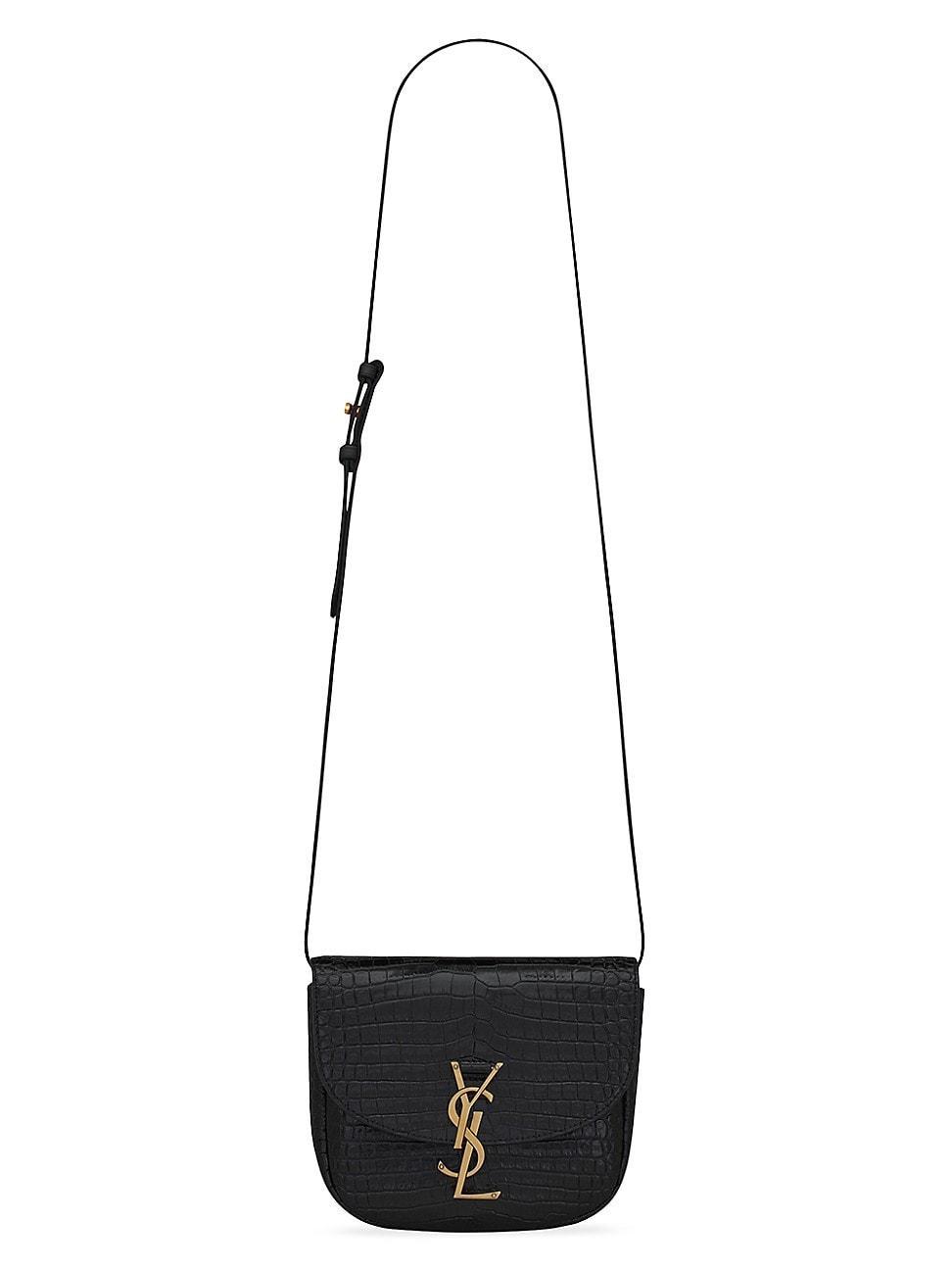 Womens Kaia Small Satchel In Shiny Crocodile-Embossed Leather Product Image
