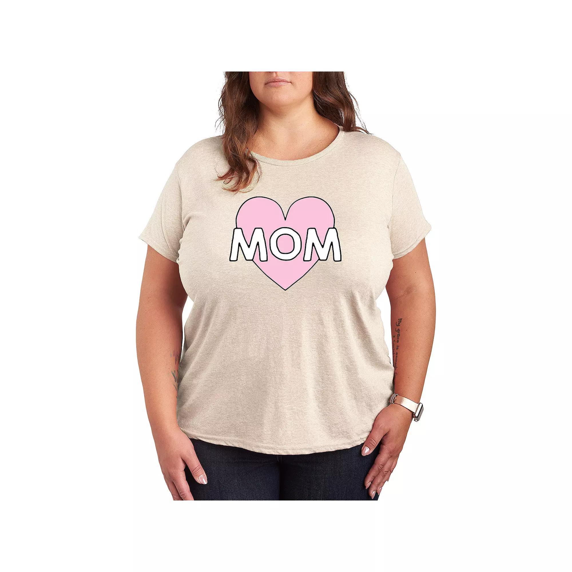 Plus Mom Heart Graphic Tee, Womens Product Image