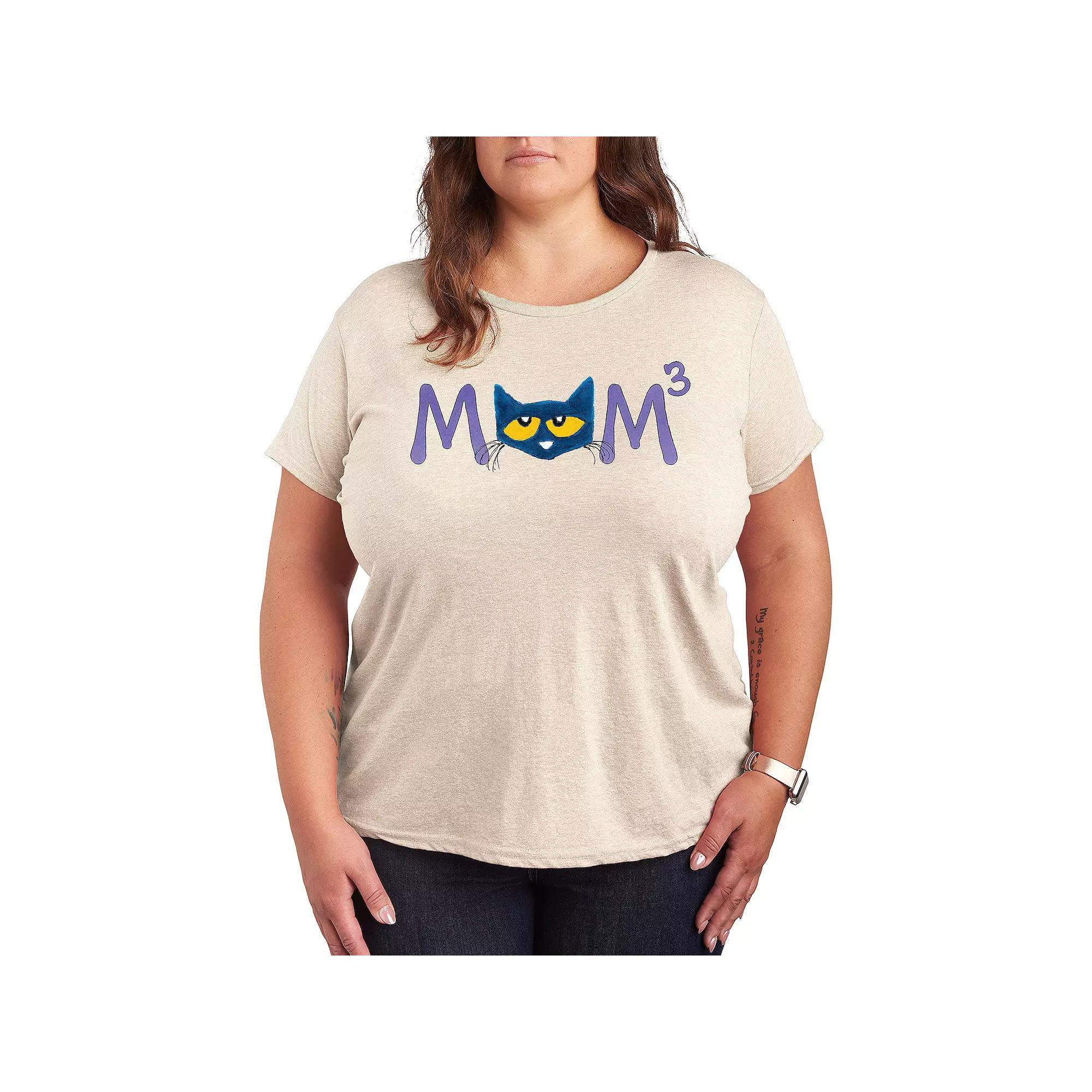Plus Pete the Cat Face Mom Cubed Graphic Tee, Womens Product Image
