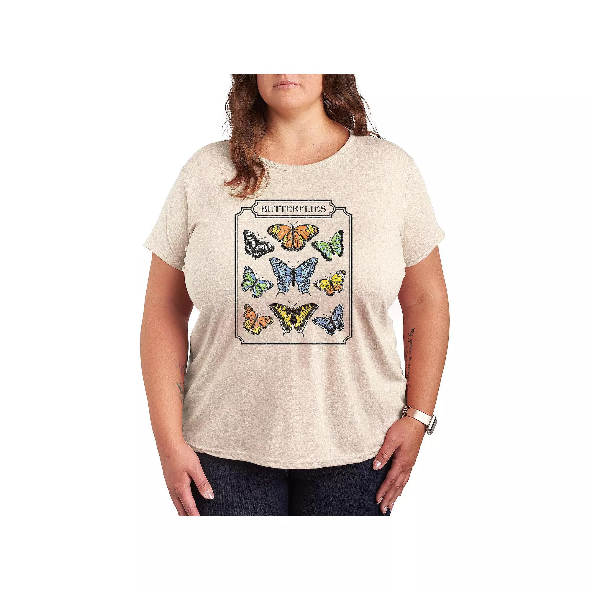 Plus Chart Of Butterflies Graphic Tee, Womens Product Image