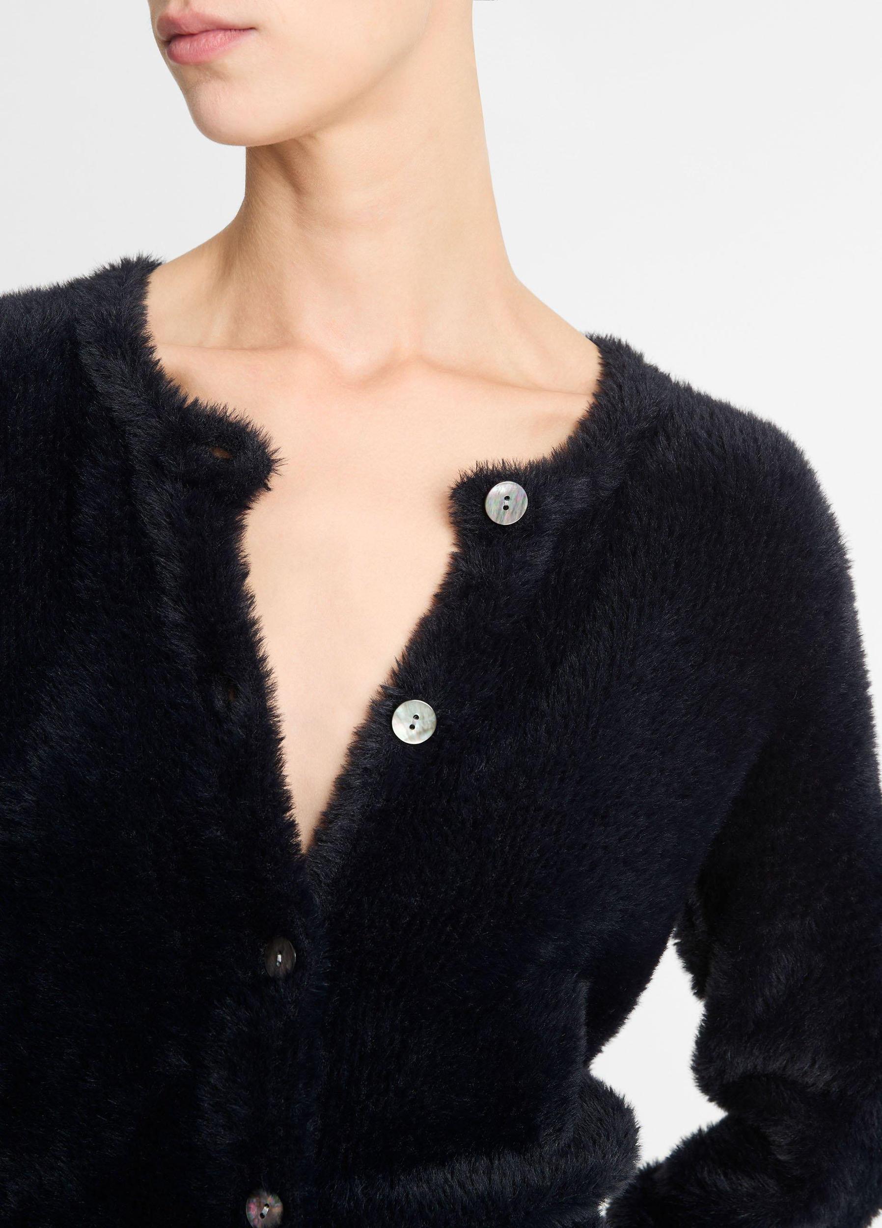 Womens Eyelash Cardigan, Black, Size XXS Vince Product Image
