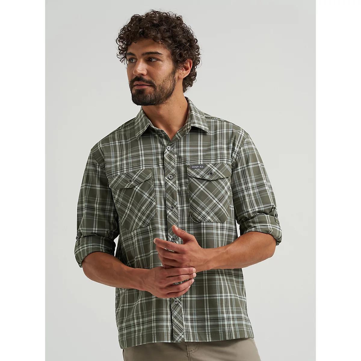 Men's Outdoor Stretch Plaid Shirt | Men's SHIRTS | Wrangler® Product Image