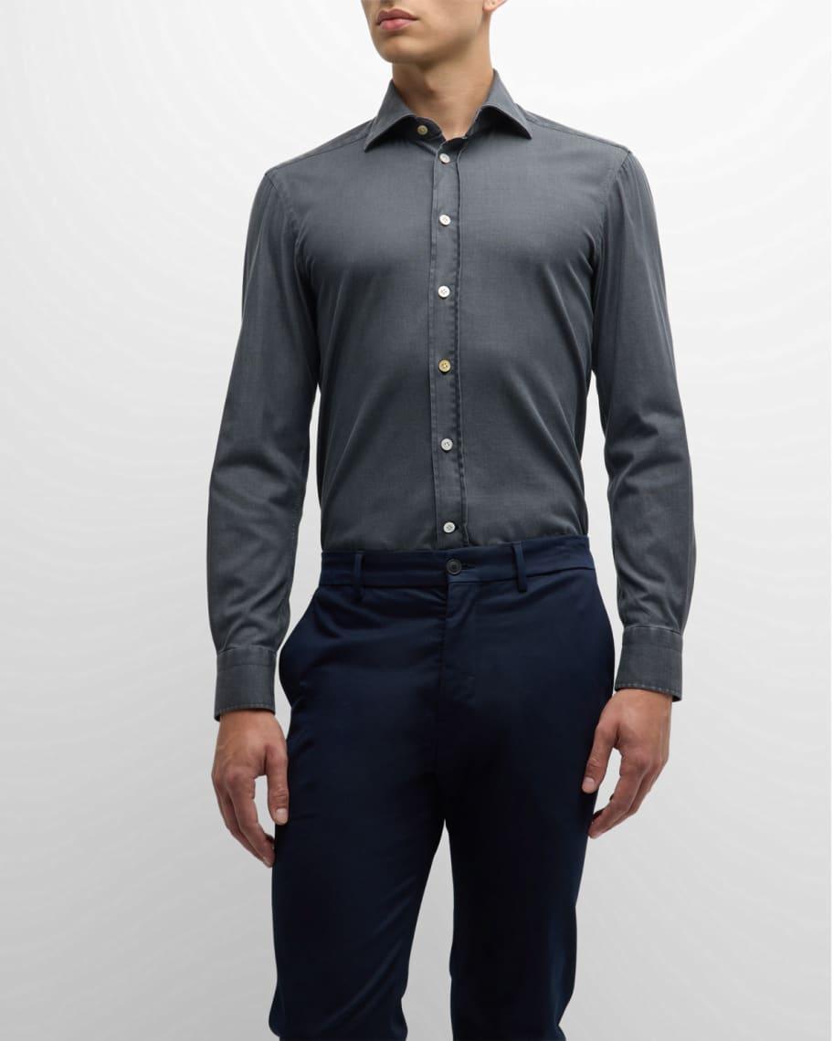 Mens Stretch Chambray Casual Button-Down Shirt Product Image
