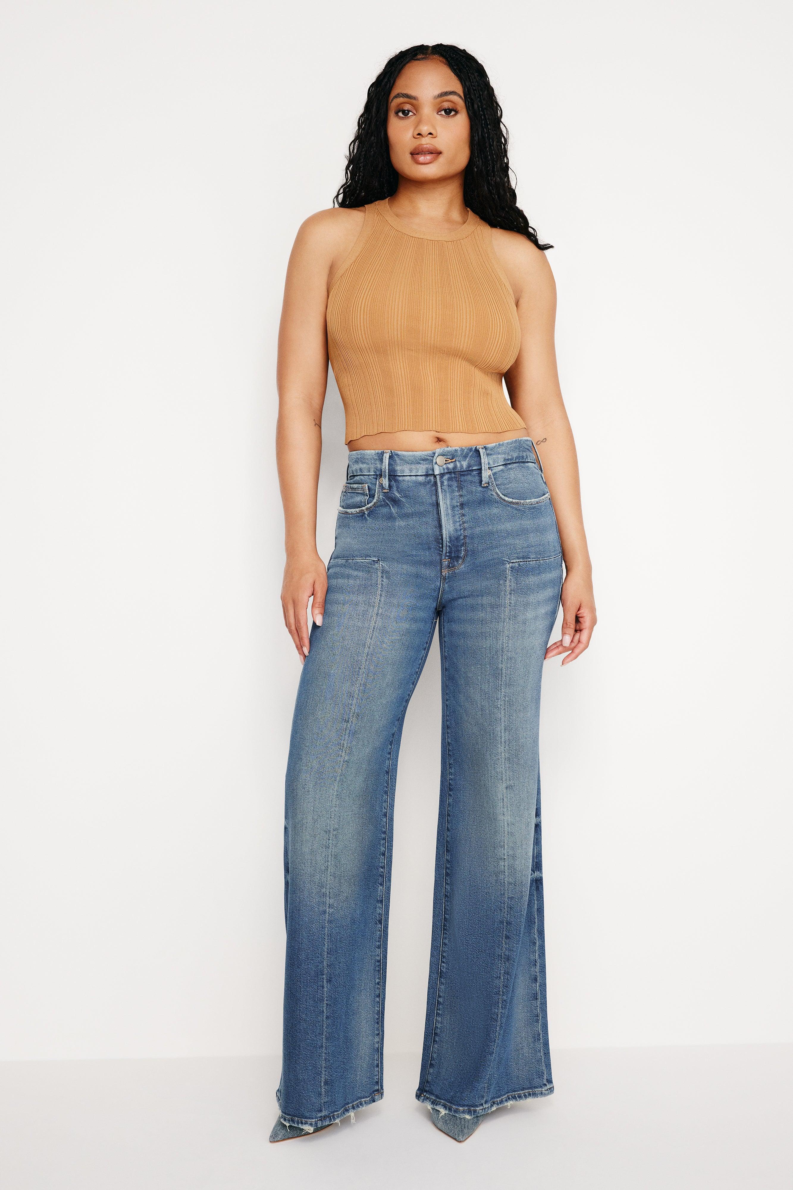 GOOD WAIST PALAZZO JEANS | INDIGO659 Product Image