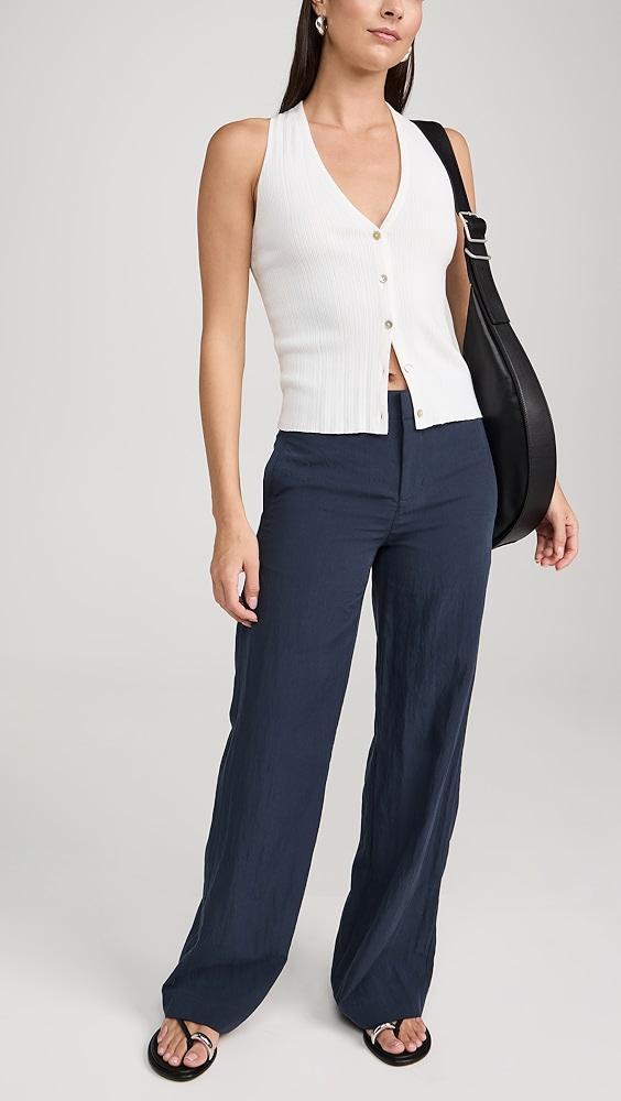 Vince Mid Rise Textured Wide Leg Trousers | Shopbop Product Image