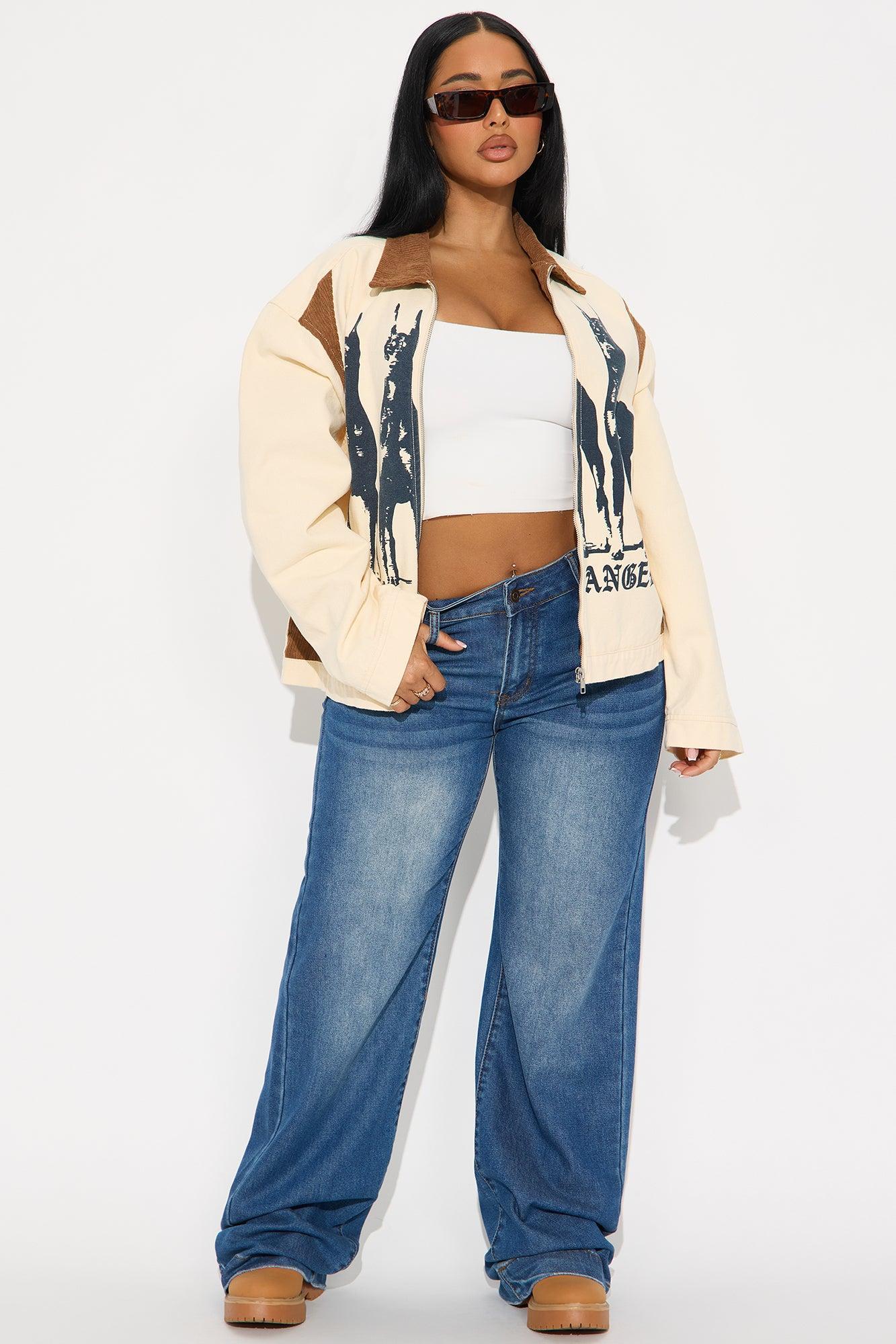 In The Dog House Trucker Jacket - Khaki Product Image