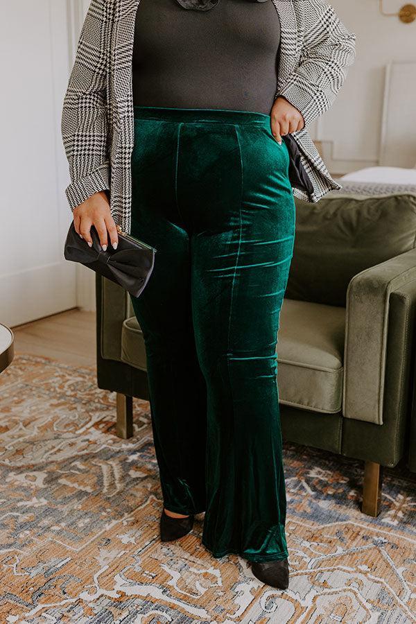 Glamour Galore High Waist Velvet Pants Curves Product Image