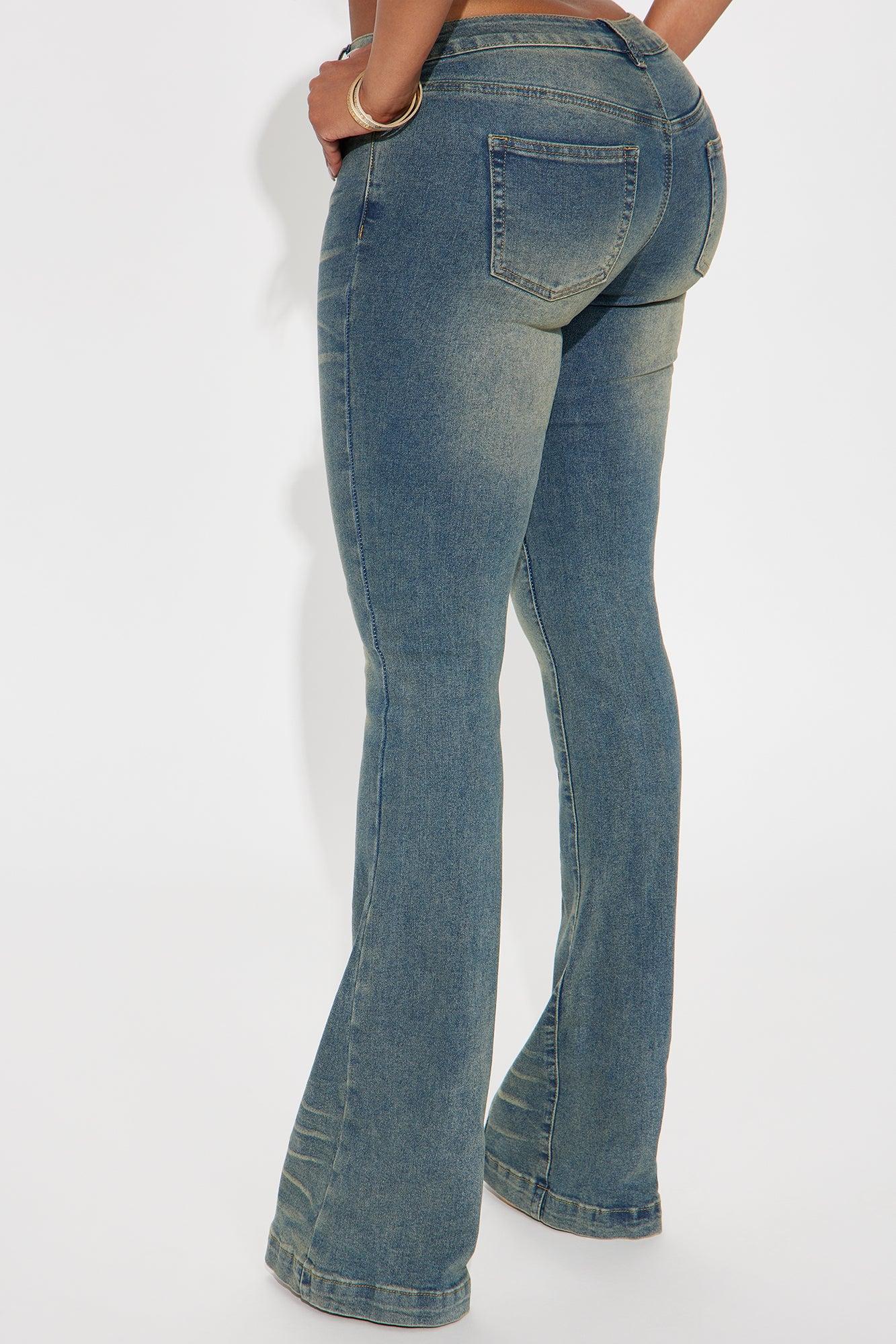 Paris Low Rise Stretch Flare Jeans - Vintage Wash Product Image