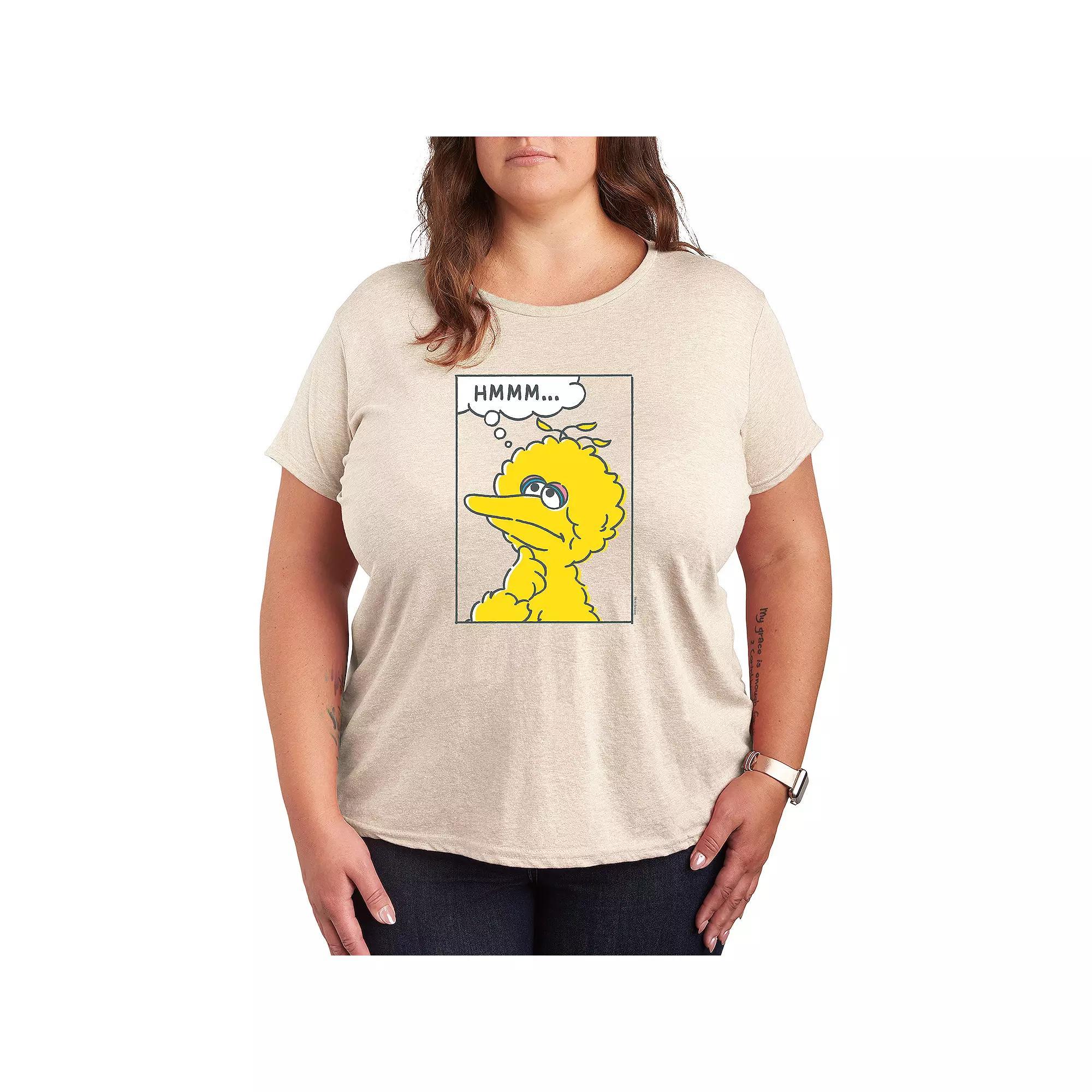 Plus Sesame Street Big Bird Hmmm Graphic Tee, Womens Product Image