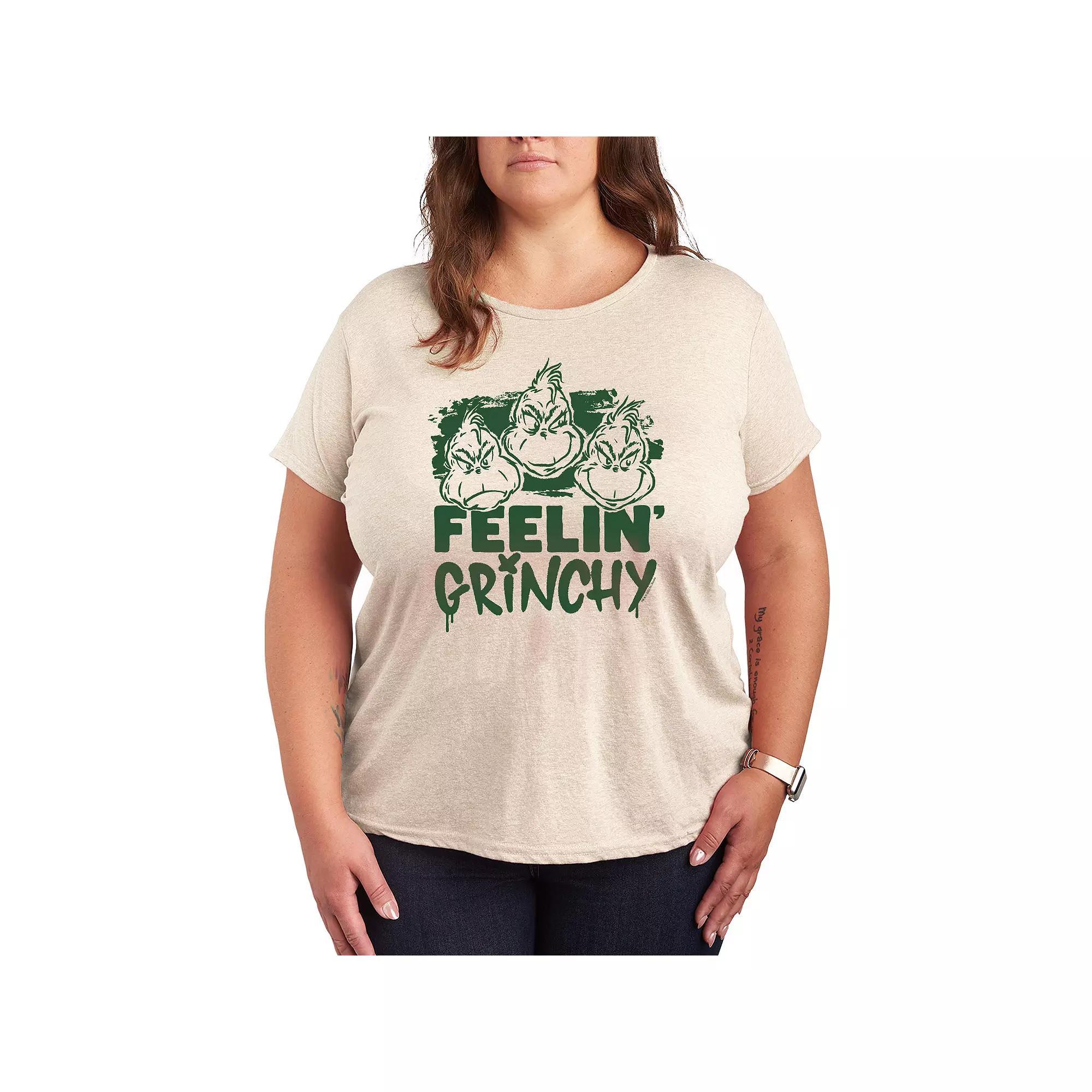 Plus Size Dr. Seuss Feelin Grinchy Graphic Tee, Womens Product Image
