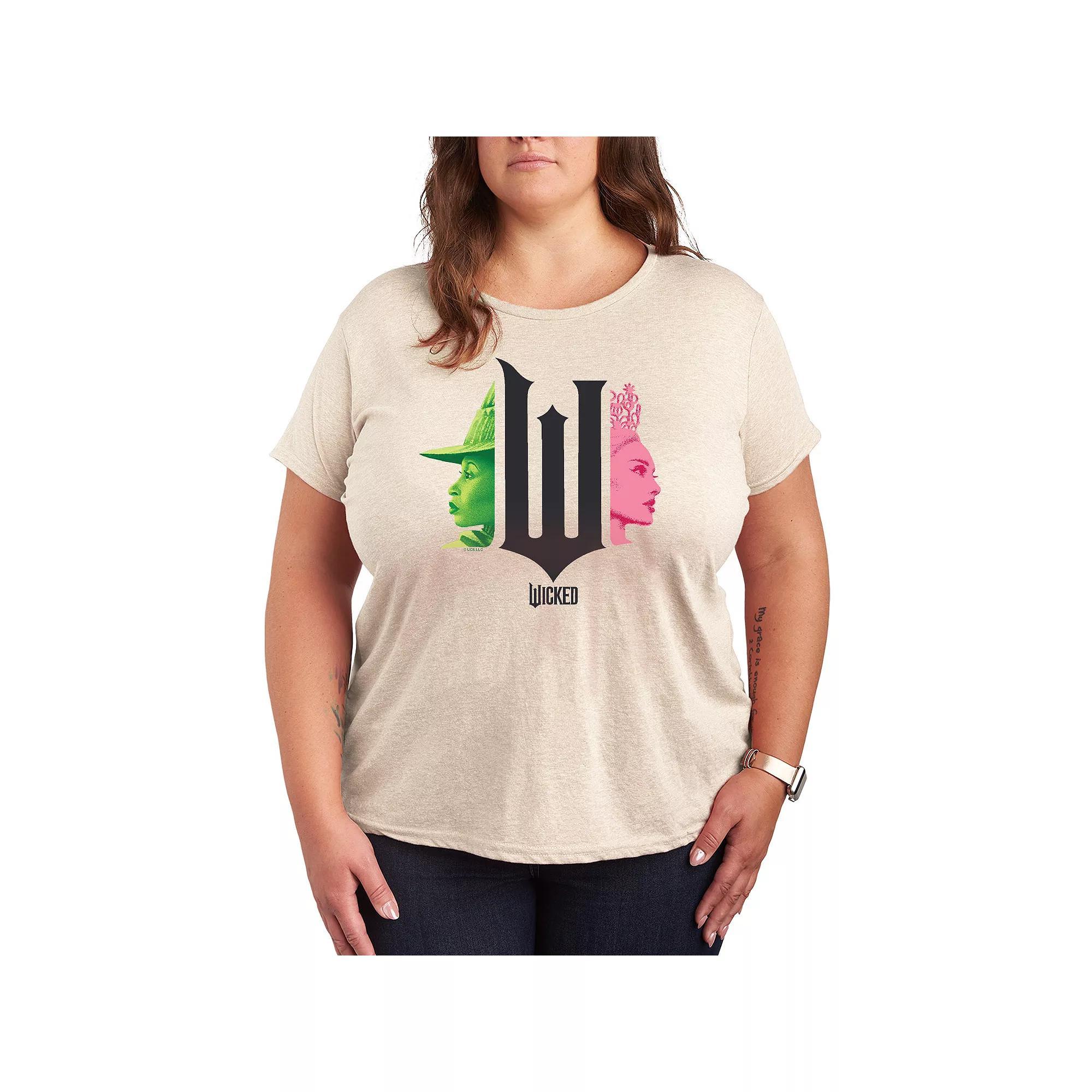 Plus Size Wicked Elphaba & Glinda Graphic Tee, Womens Product Image