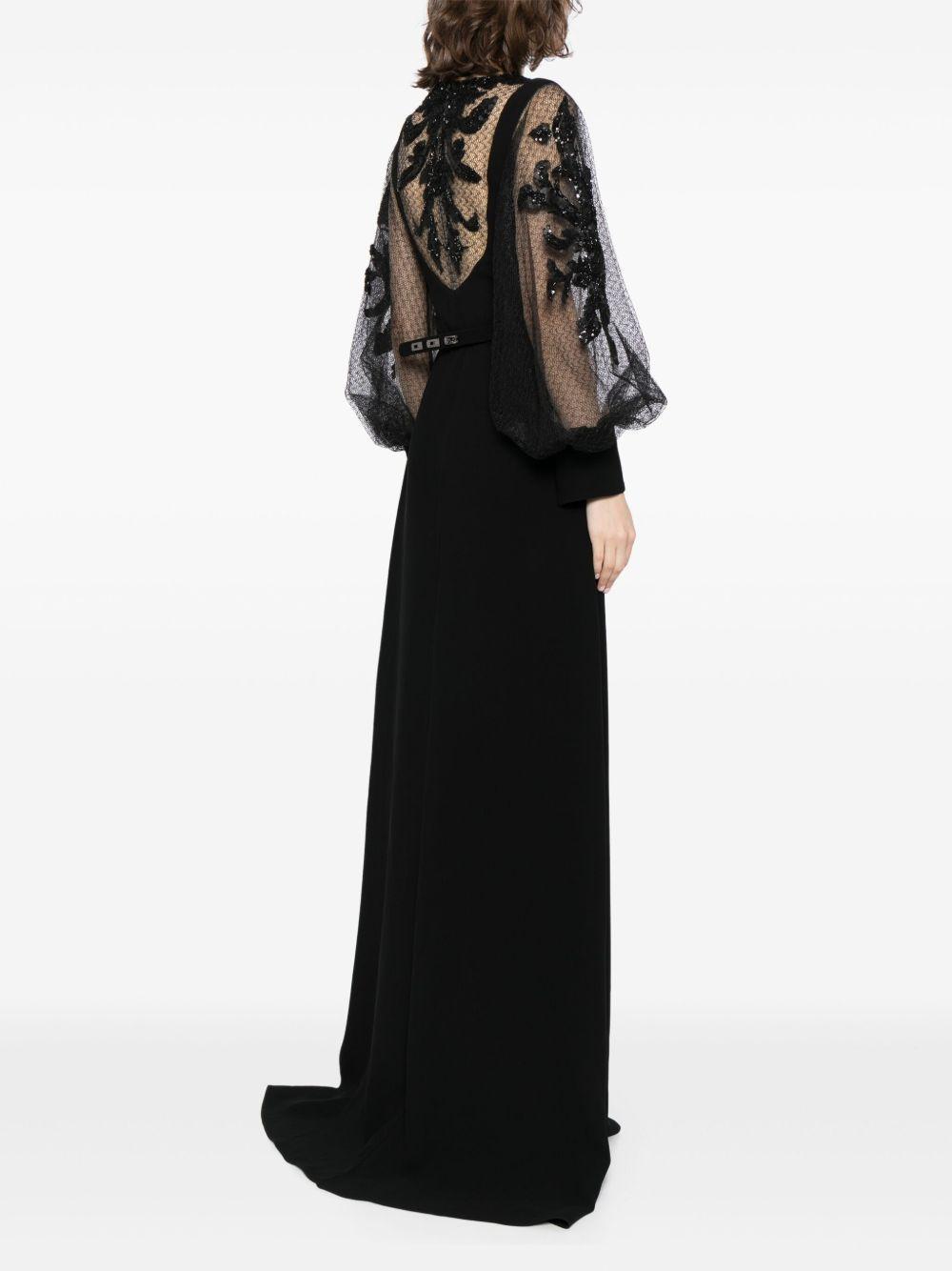 beaded crepe maxi dress Product Image