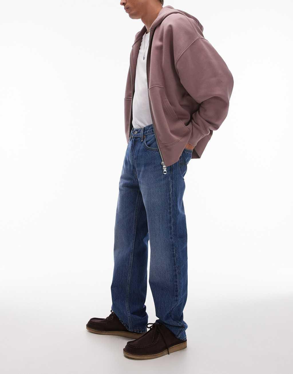 Levi's 555 relaxed straight fit jeans in mid wash Product Image