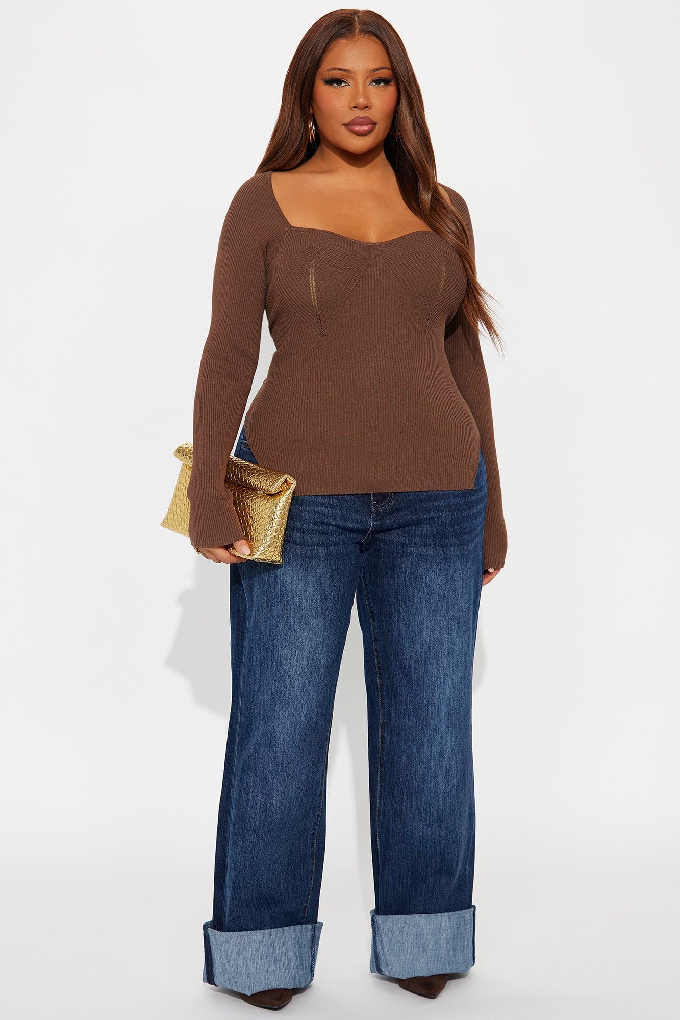 Eyes Around Sweater - Brown Product Image