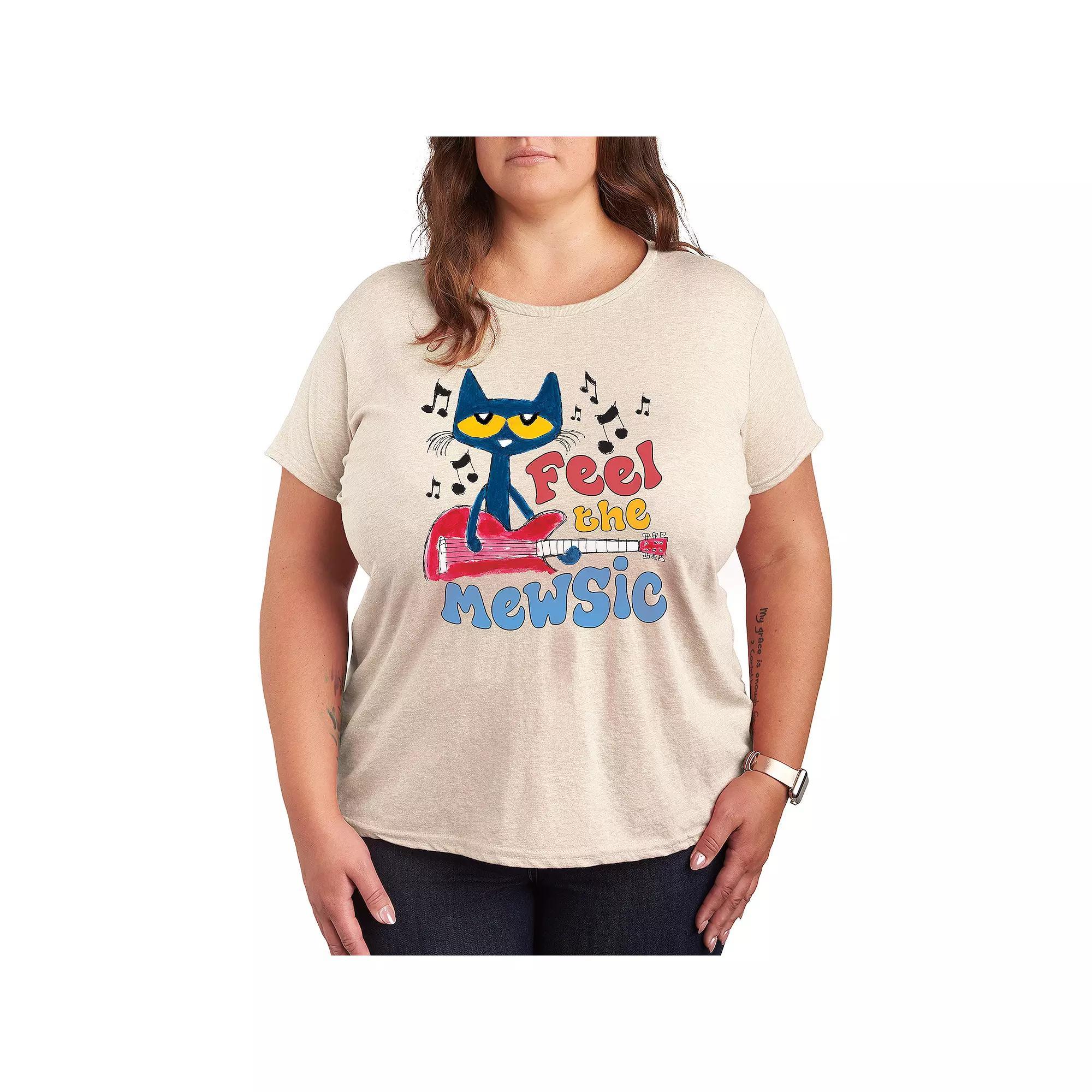 Plus Pete the Cat Feel The Mewsic Graphic Tee, Womens Product Image