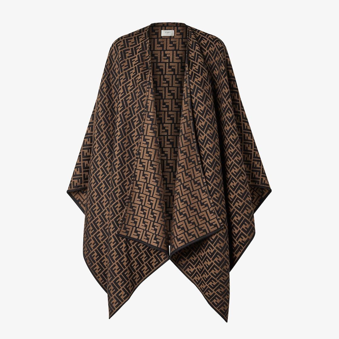 PonchoBrown wool and silk poncho Product Image