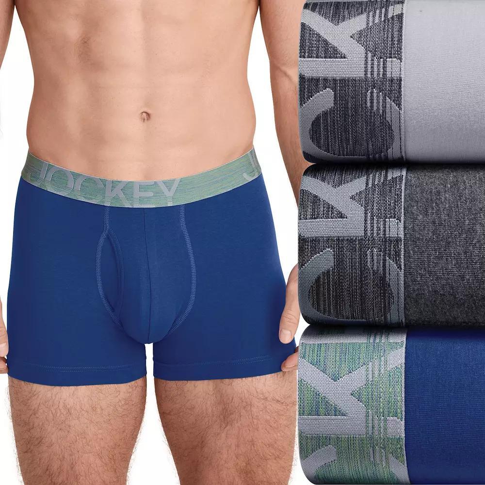 Men's Jockey® ActiveStretch™ 3-Pack 4" Boxer Briefs, Size: Medium, Grey Team Product Image