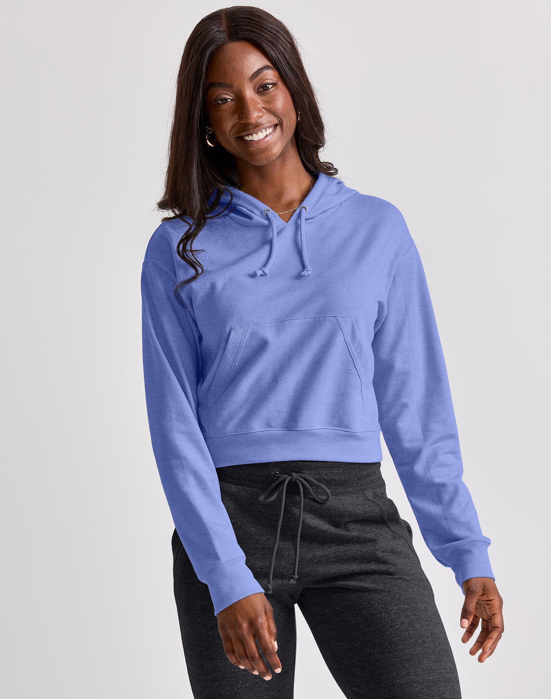 Womens Hanes Cropped Fleece Hoodie Product Image