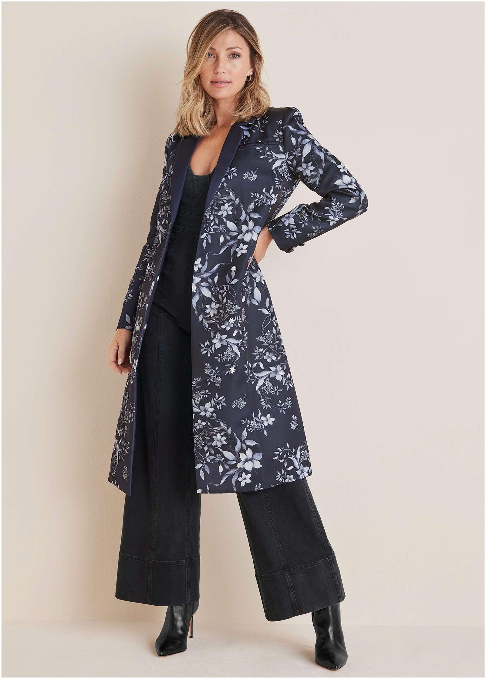 Printed Evening Coat - Harvest Floral Tossed Product Image
