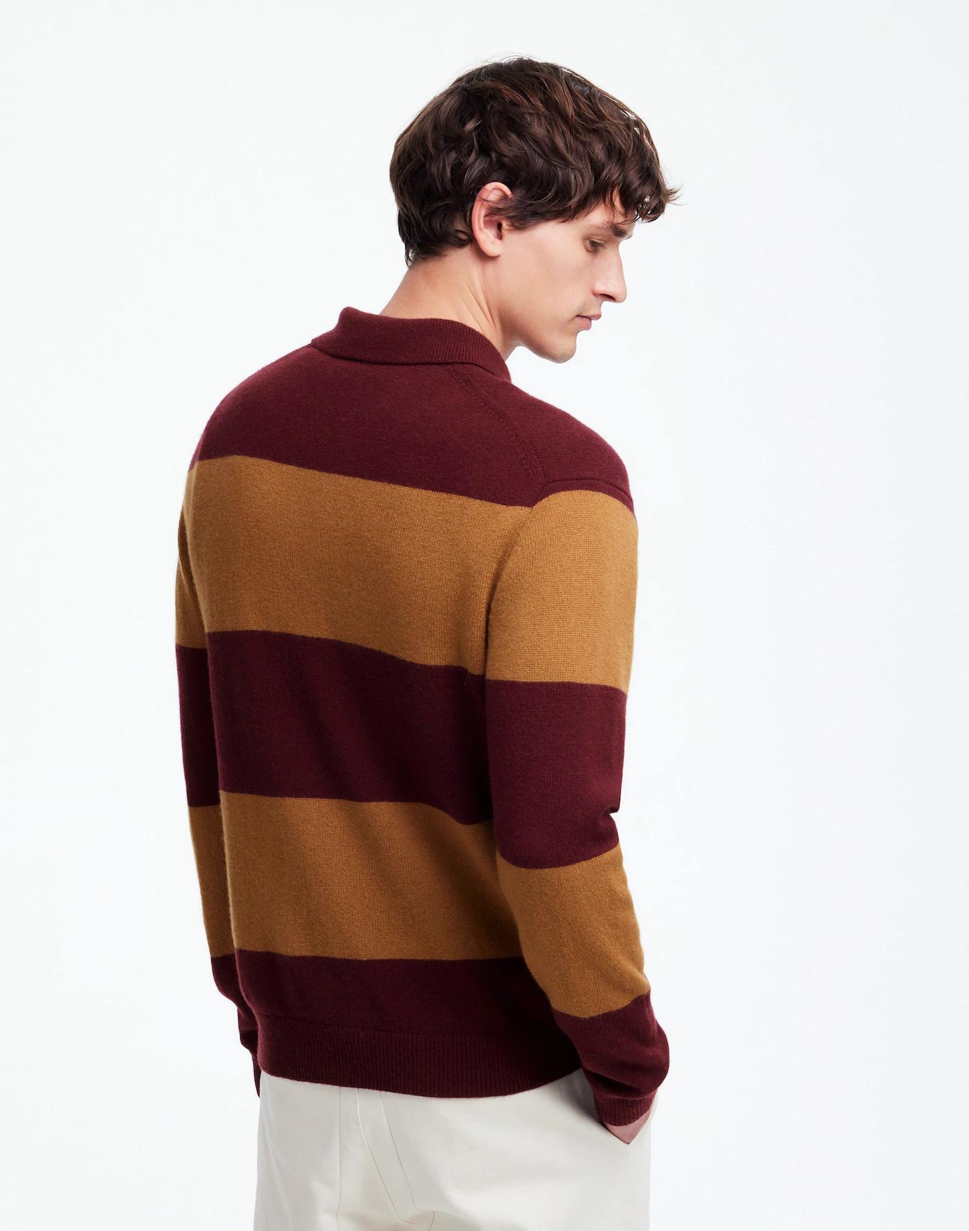 Rugby-Stripe Sweater Polo Shirt in SoftWool Product Image