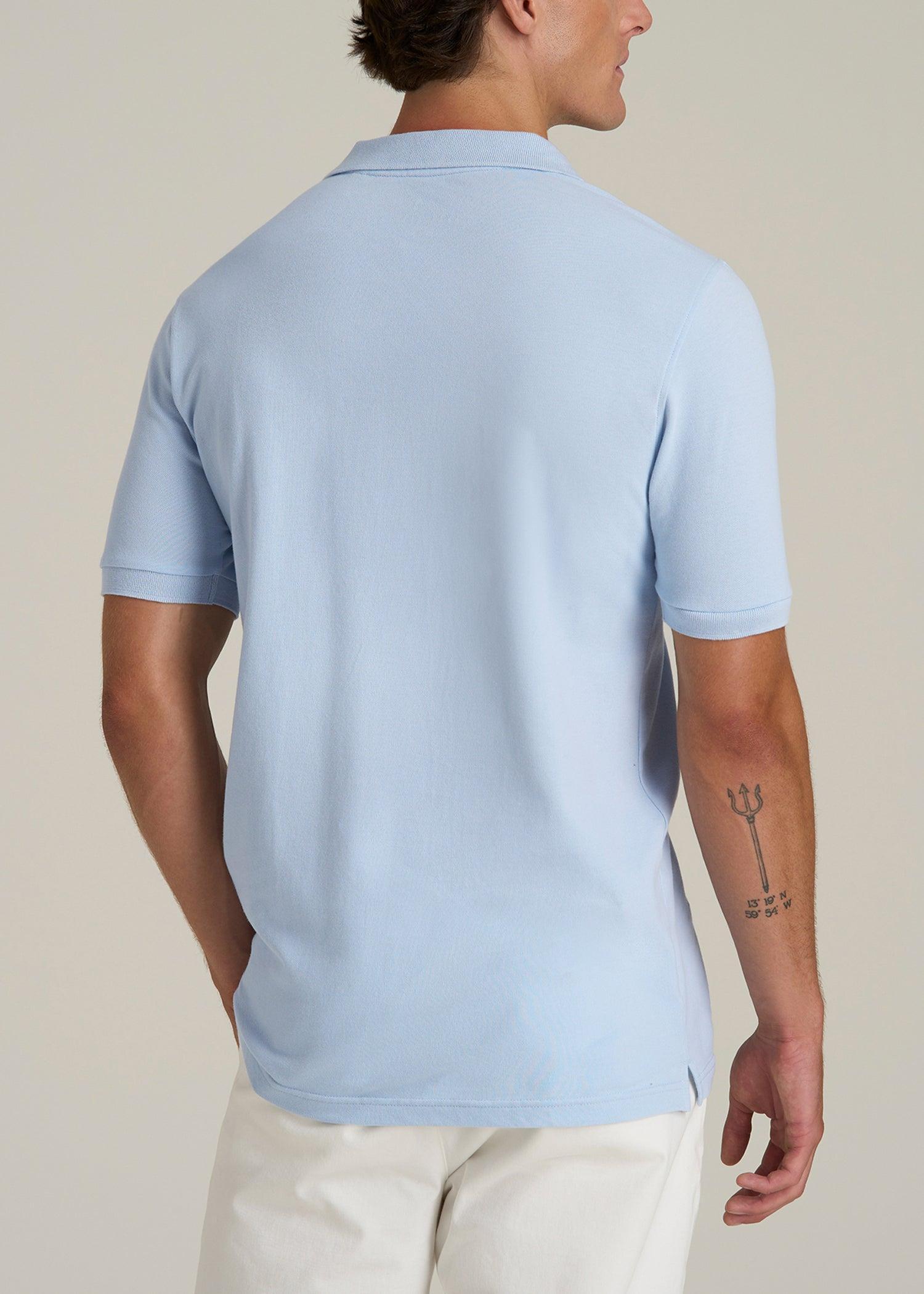Men's Tall Classic Polo with Embroidered Logo in Ice Blue Male Product Image