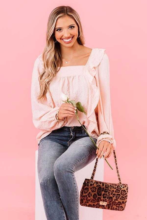 Dreams Of Tomorrow Ruffle Shift Top In Peach Product Image