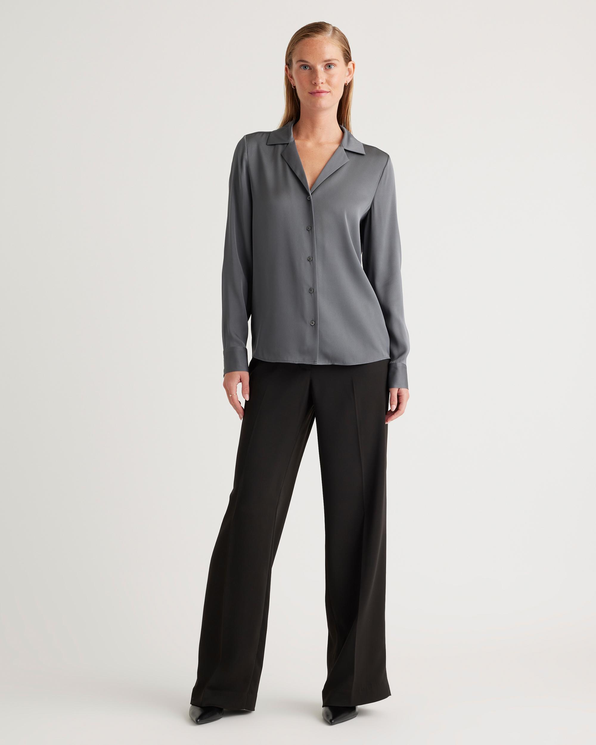 Quince | Women's Washable Stretch Silk Notch Collar Blouse Size XS Product Image