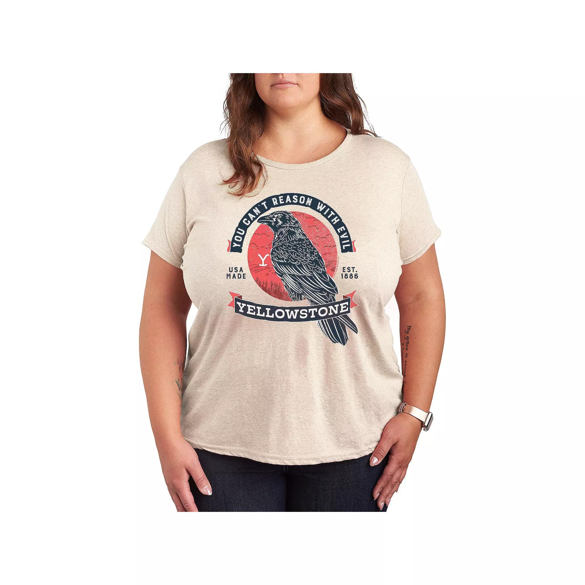 Plus Yellowstone Cant Reason Evil Graphic Tee, Womens Product Image