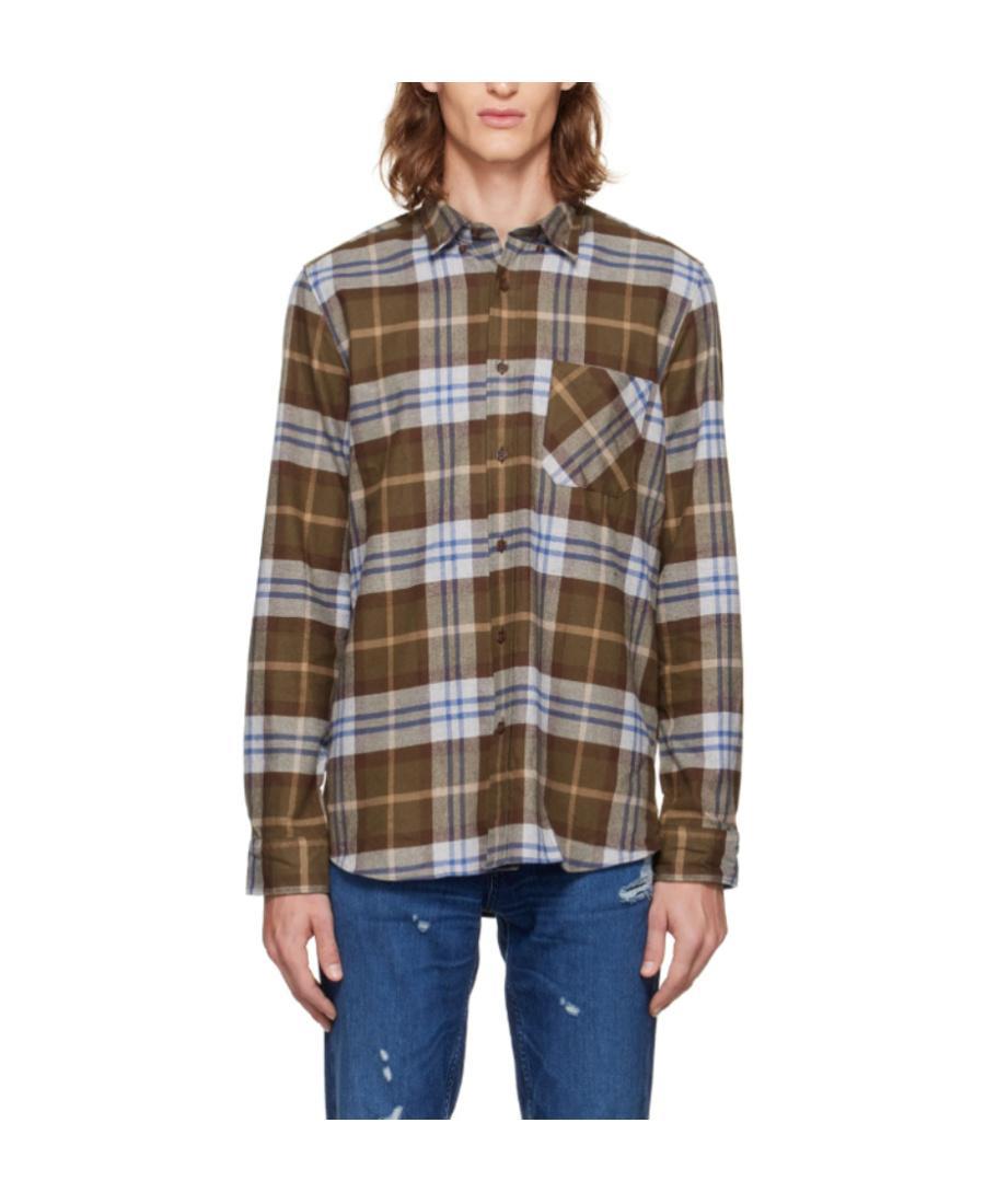HUGO BOSS Flannel Shirt In Brown Product Image
