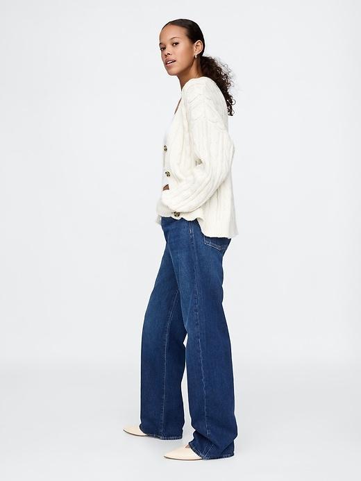 Oversized Cable-Knit Cardigan Product Image