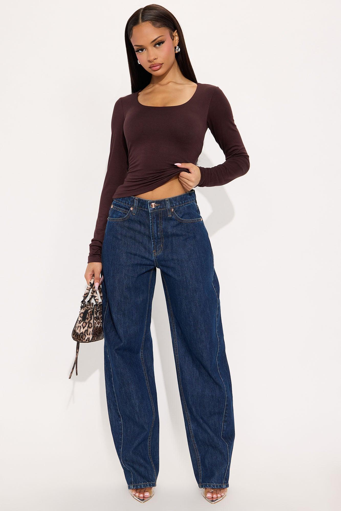 Yasmeen Square Neck Top - Chocolate Female Product Image