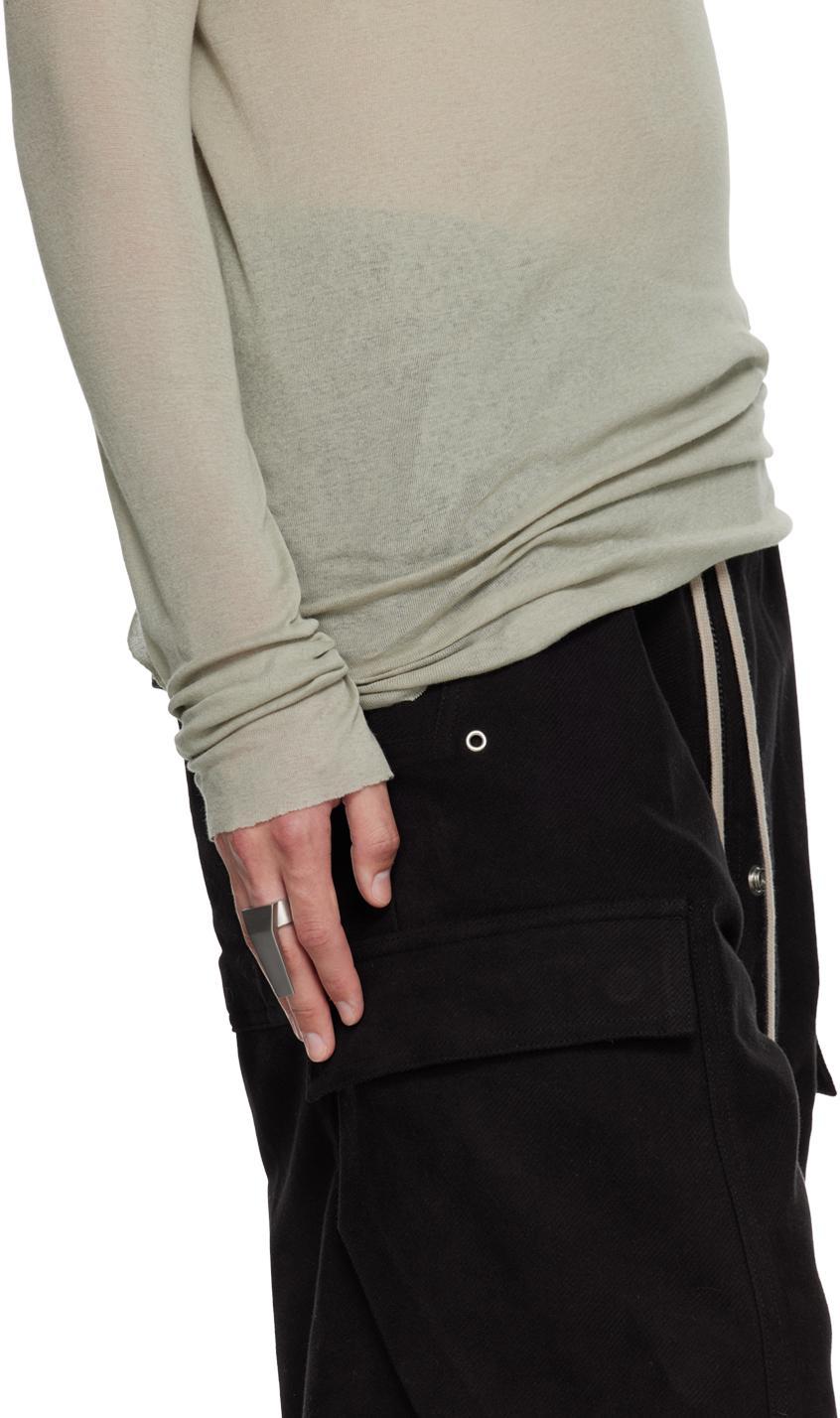 RICK OWENS Silver Trunk Ring In 128 Palladium Product Image