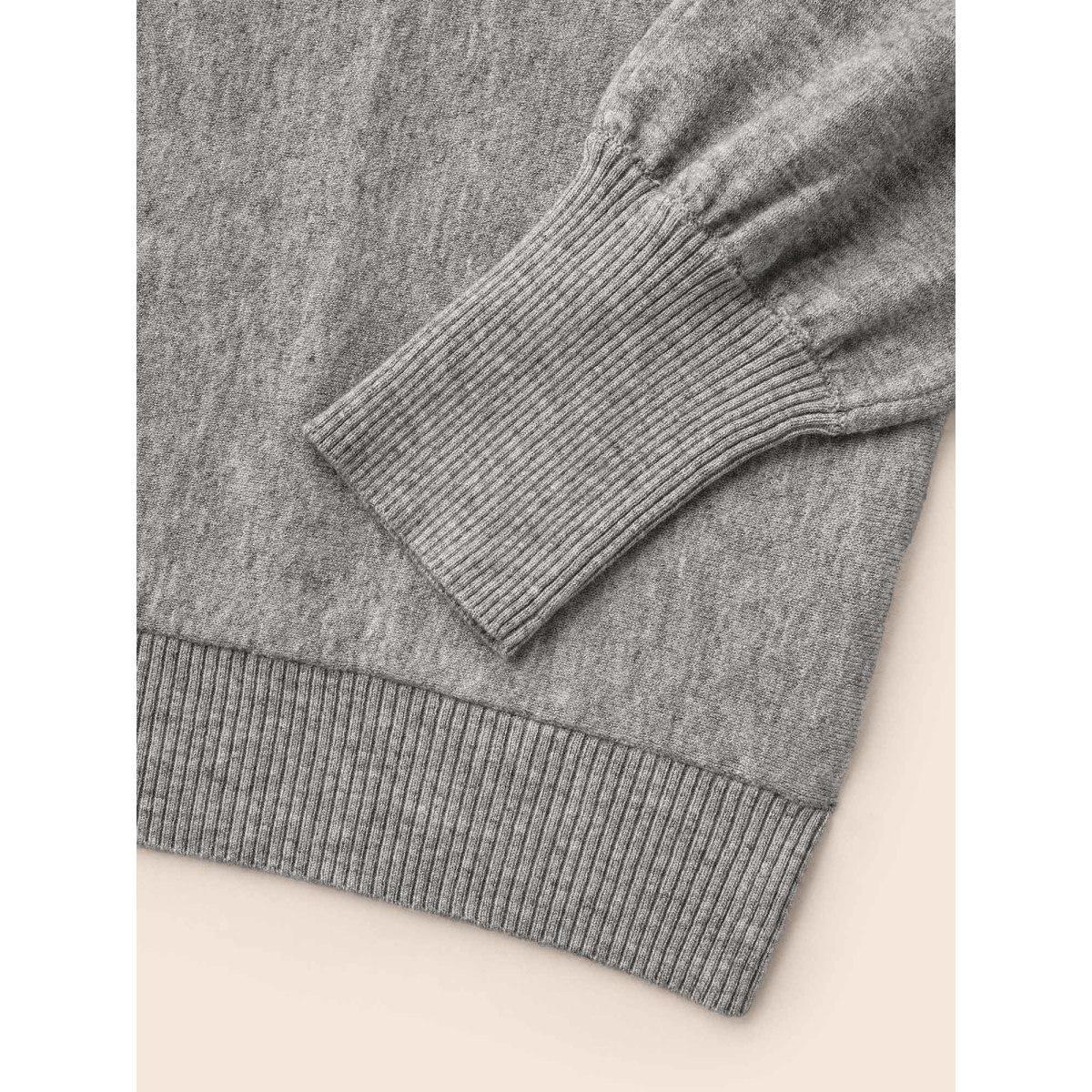 Plus Size Supersoft Essentials Dolman Sleeves Pullover DarkGray Women Casual Loose Long Sleeve Round Neck Everyday Pullovers BloomChic 30/6X Product Image