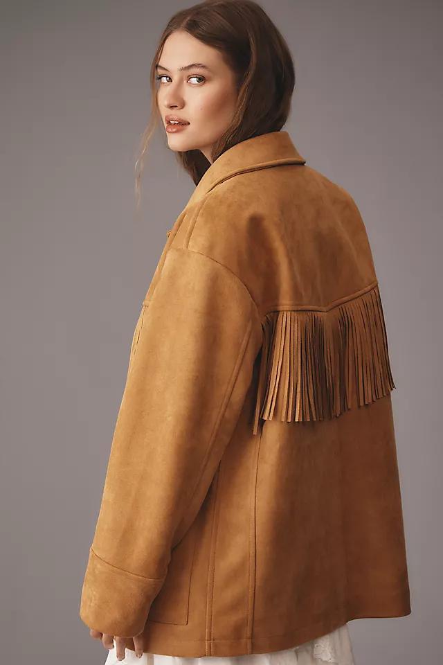 Pilcro Faux-Suede Fringe Jacket Product Image