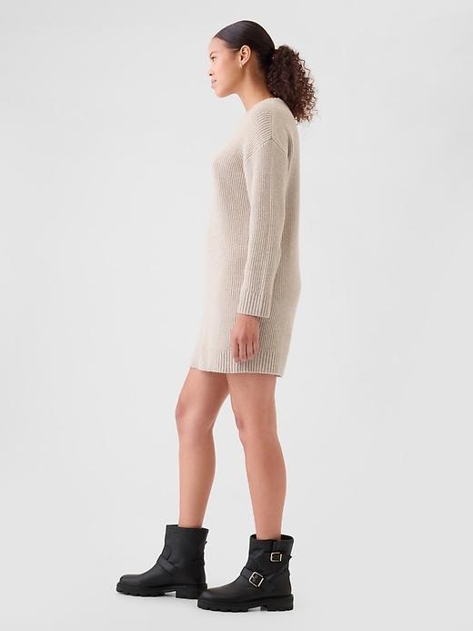 CashSoft Shaker-Stitch Mini Sweater Dress Product Image
